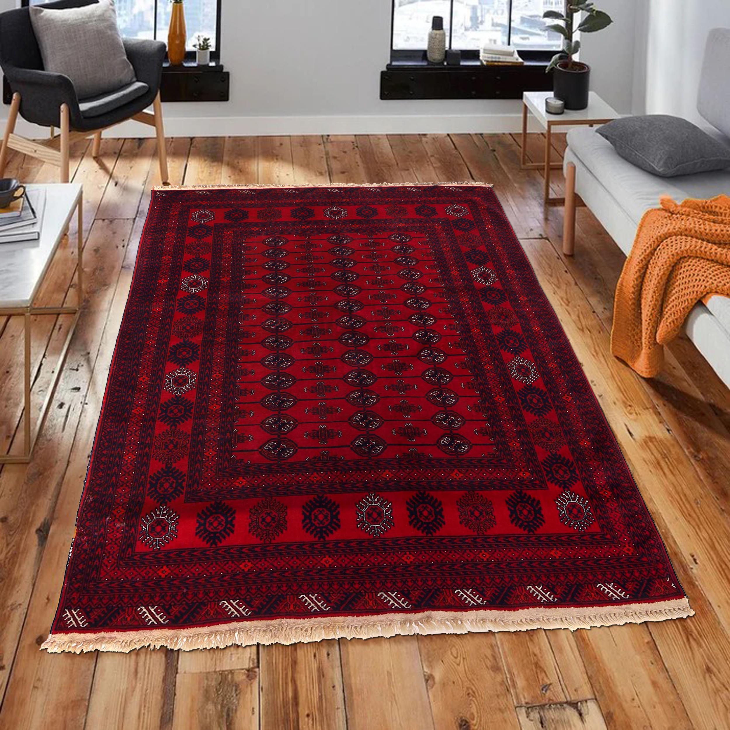 Premium Handmade Bokhara Wool Area Rug 137x189 cm (ID 1324)