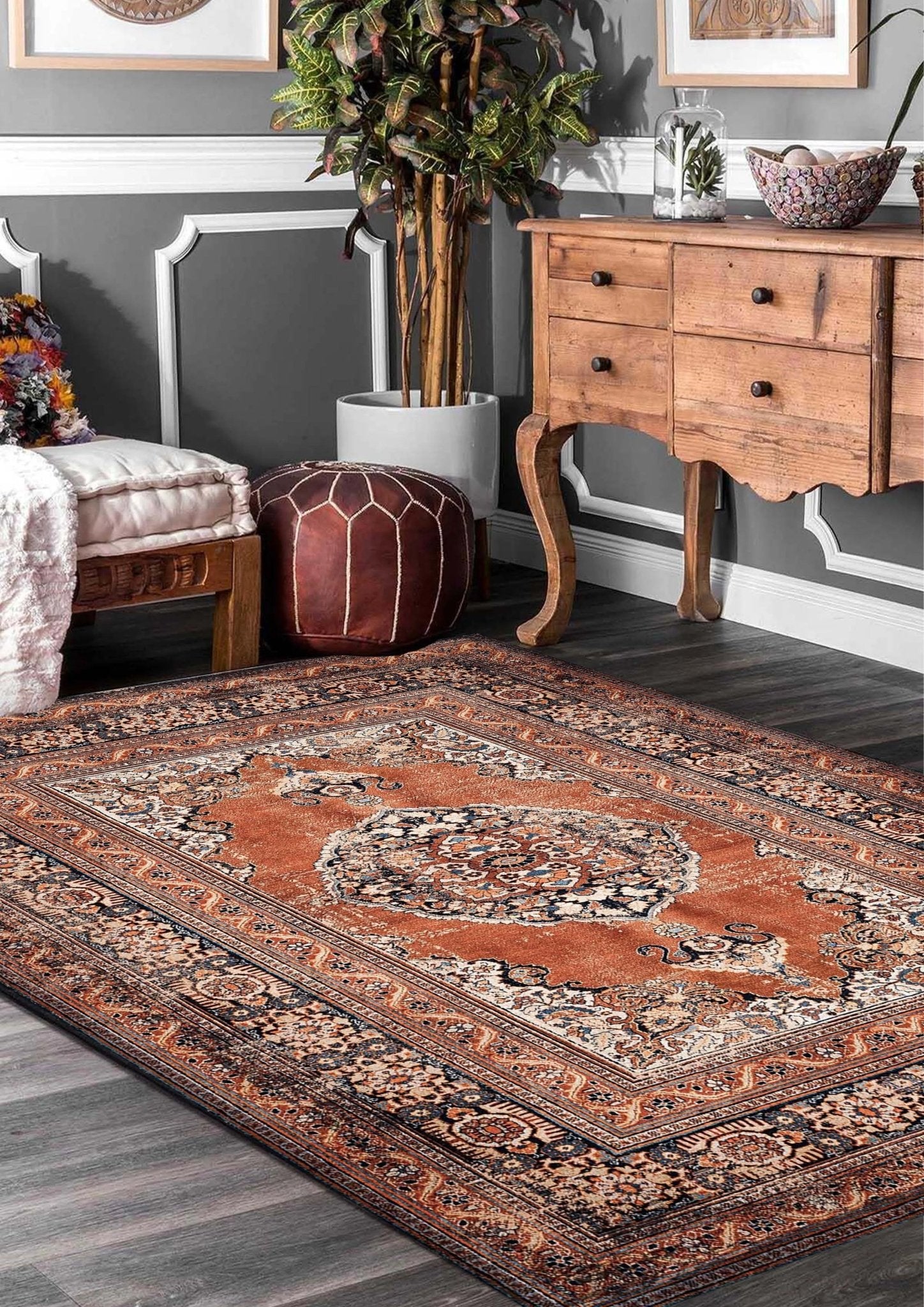 Terracotta Oriental Rug - Aladdinrugs