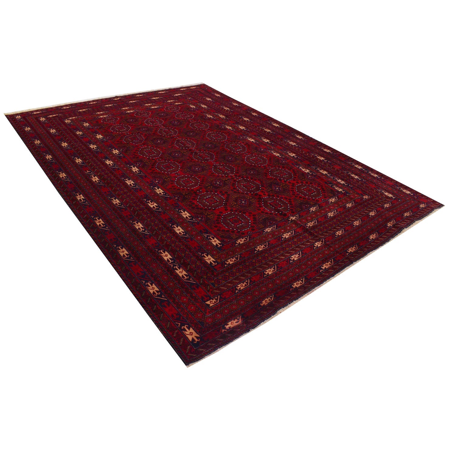 Handmade Red Bokhara Wool Area Rug 207x287 cm (ID 5006)