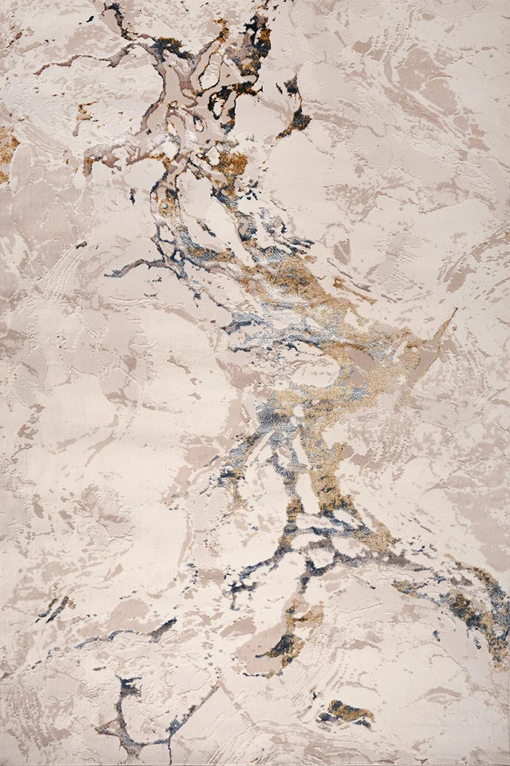 Ruby Beige Marble Gold Vein Rug