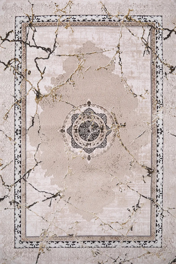 Ruby Marble Vein Medallion Rug