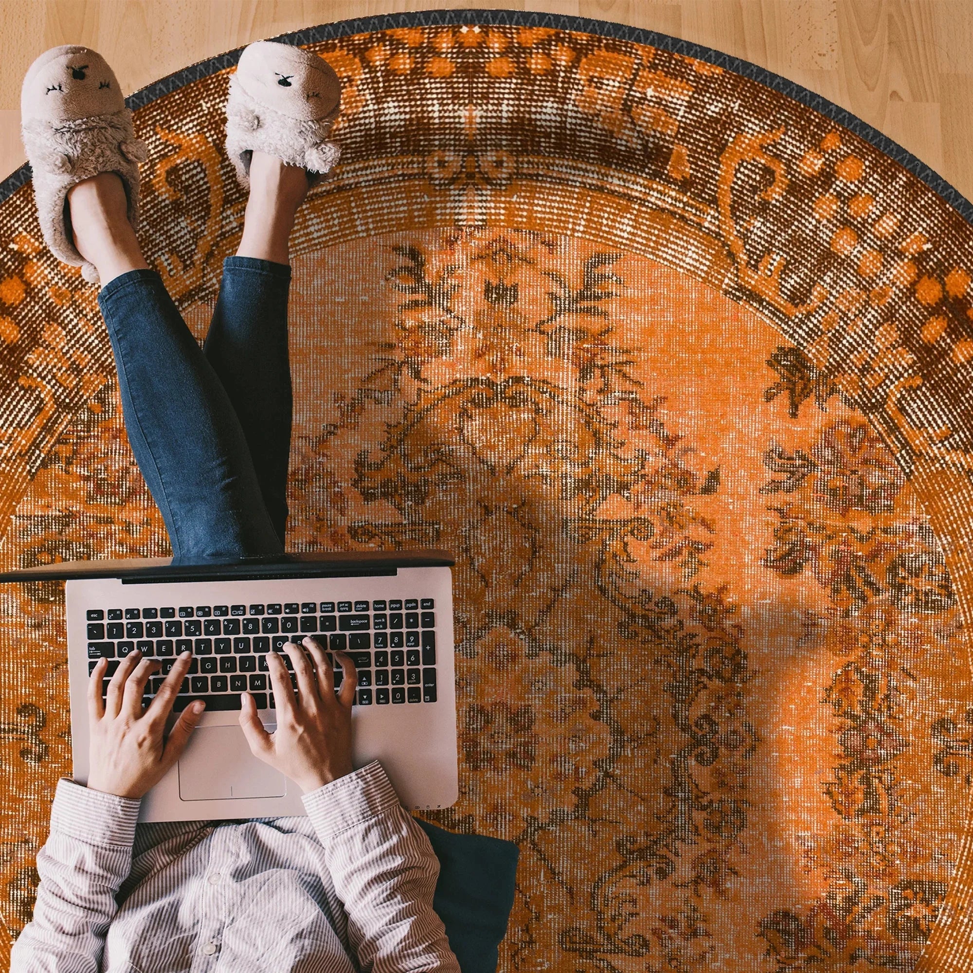 Retro Orange Rug - Aladdinrugs