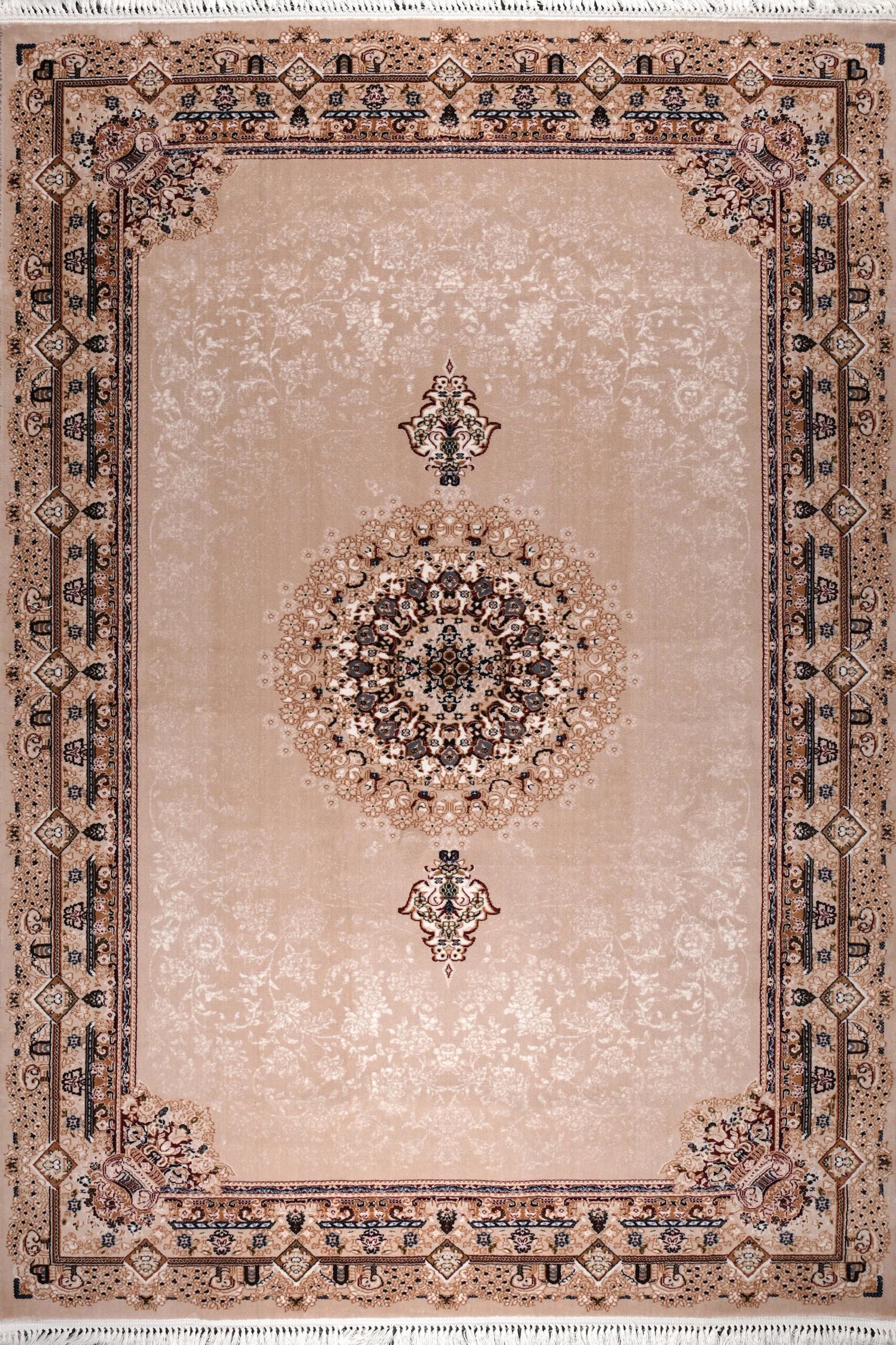 SAPPHIRE Beige Floral Medallion Rug 8418D E3388