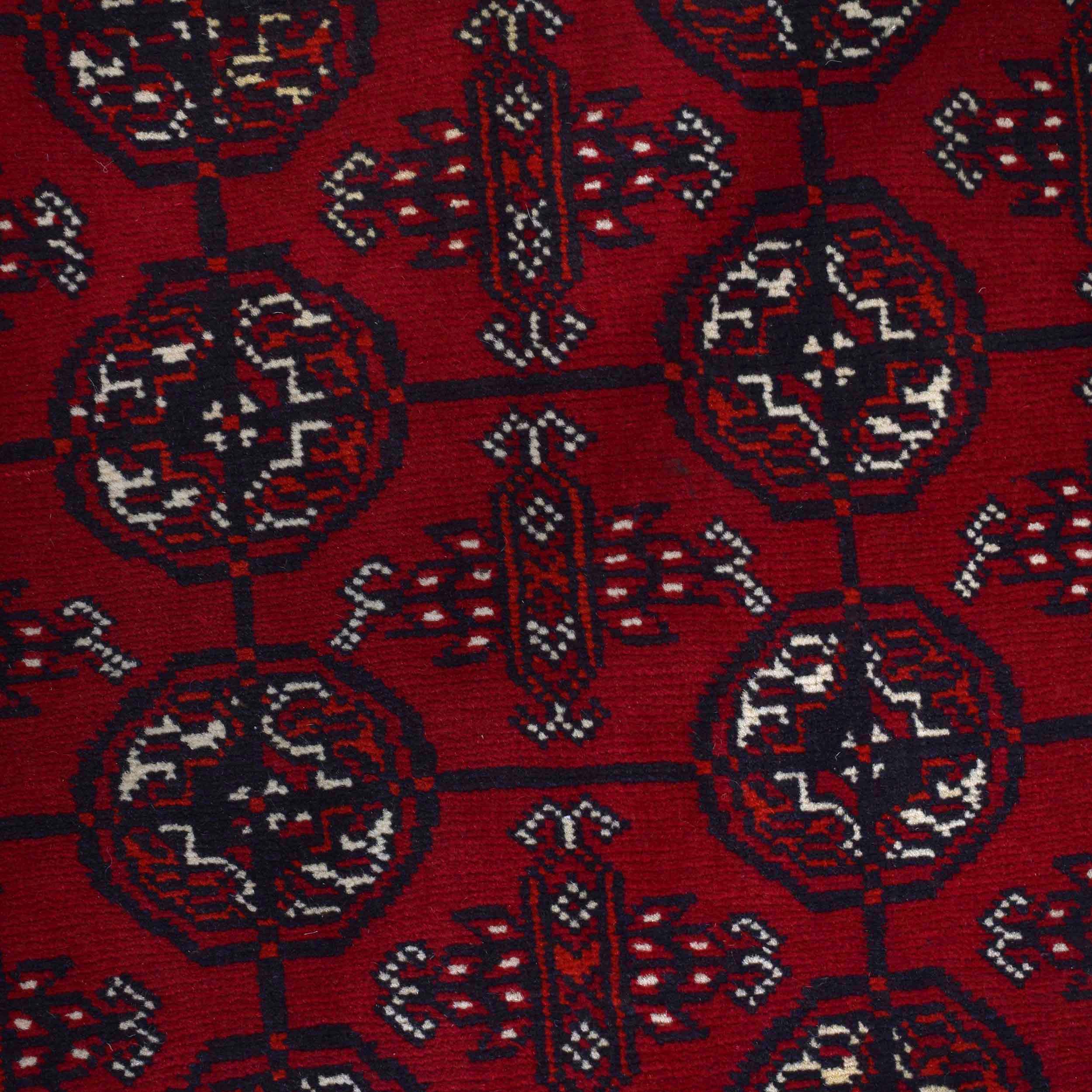 Handmade Wool Bokhara Area Rug Red 123x192cm (ID 9033)