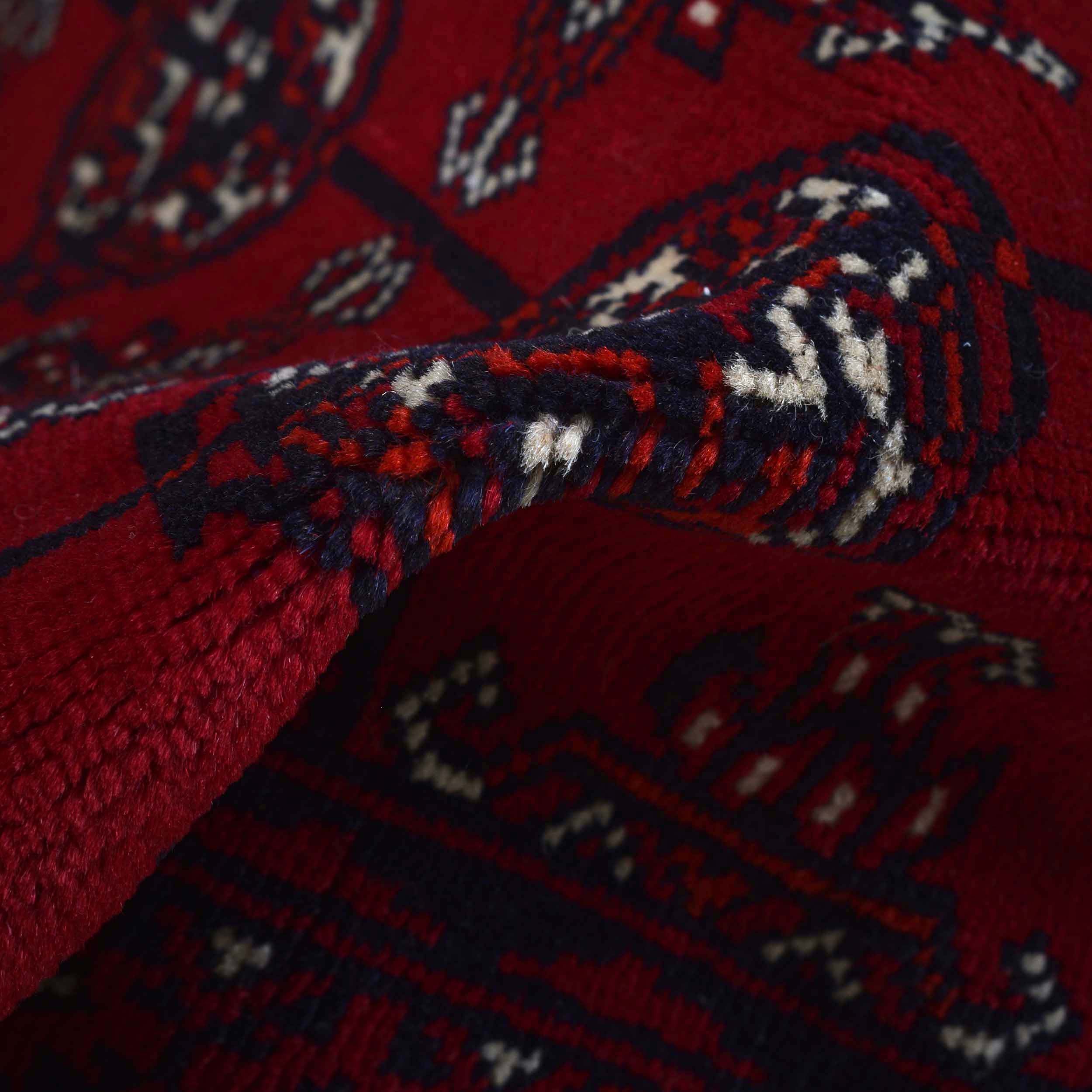 Handmade Wool Bokhara Area Rug Red 123x192cm (ID 9033)