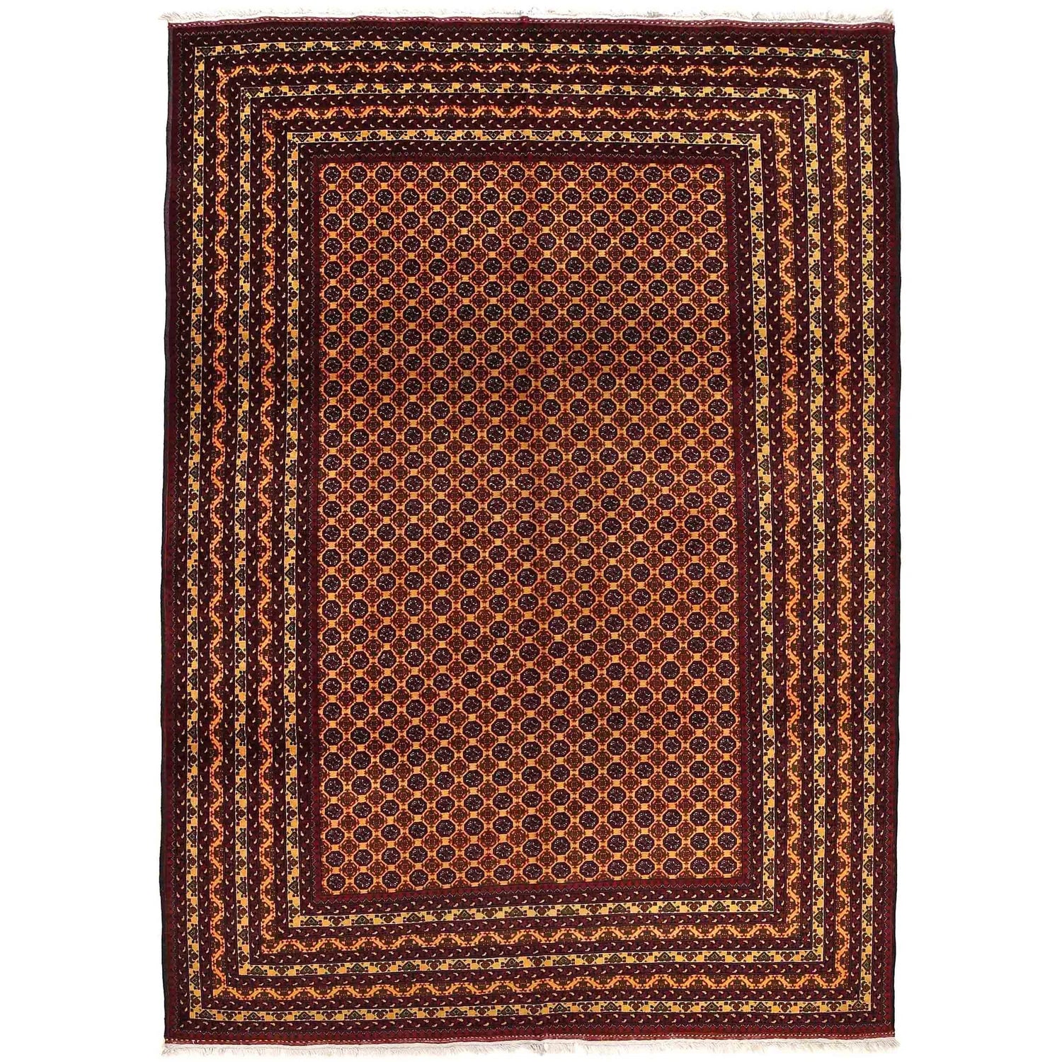 Orange Color Khoja Roshnai Carpet 192 x 291 (cm) - No. 9044
