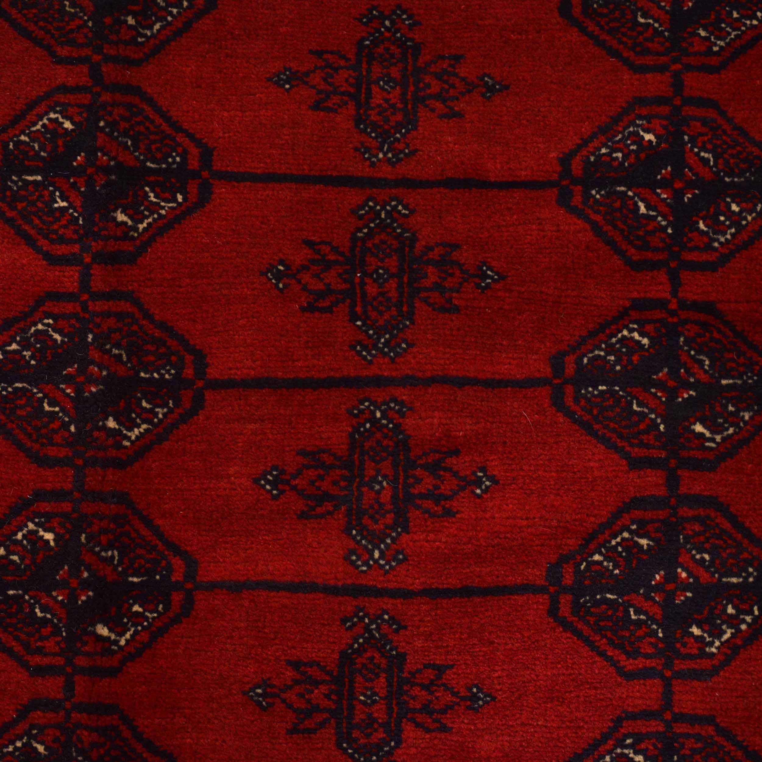 Handmade Bokhara Wool Area Rug Red 206x292cm (ID 9051)