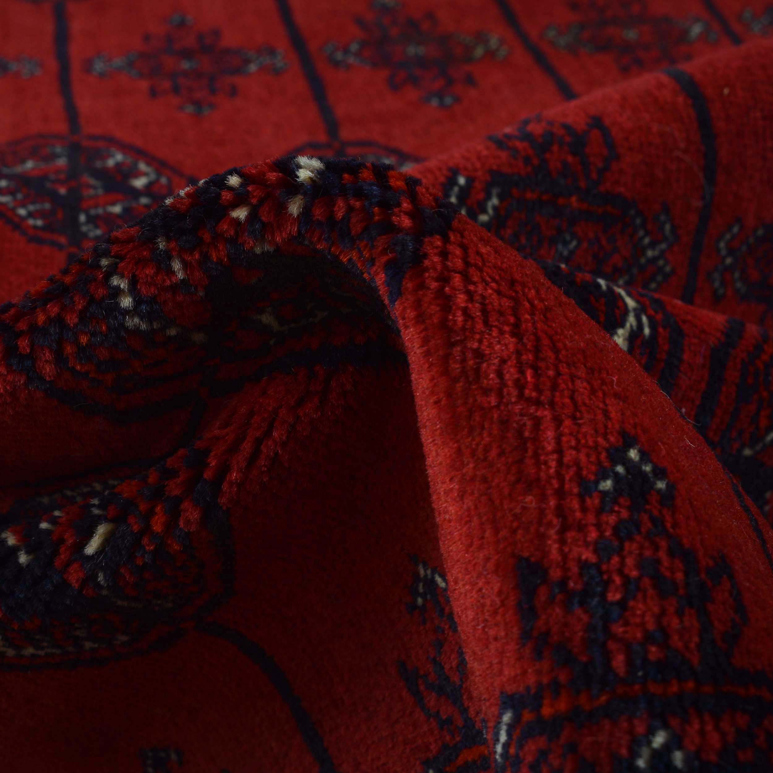 Handmade Bokhara Wool Area Rug Red 206x292cm (ID 9051)