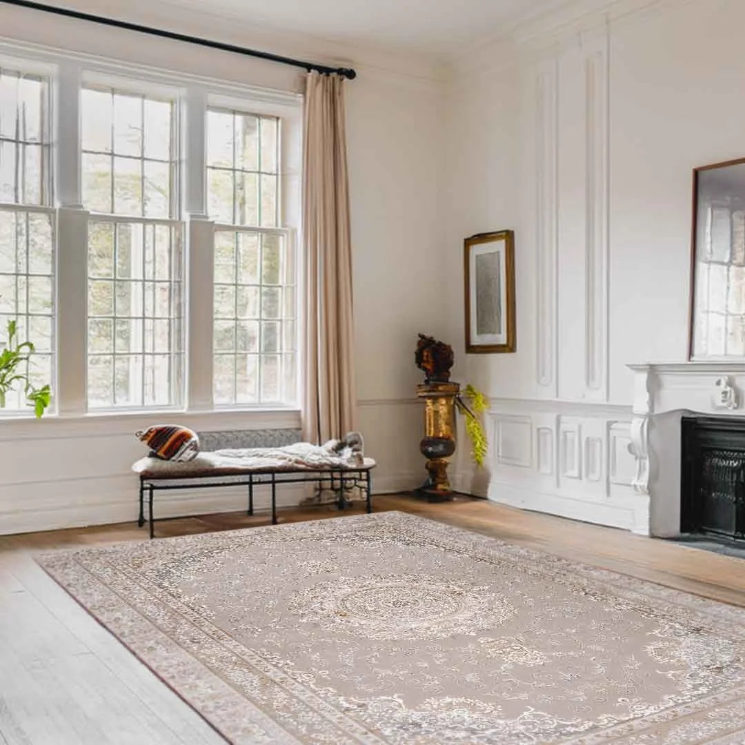 Sapphire Heritage Roundel Taupe Floral Rug