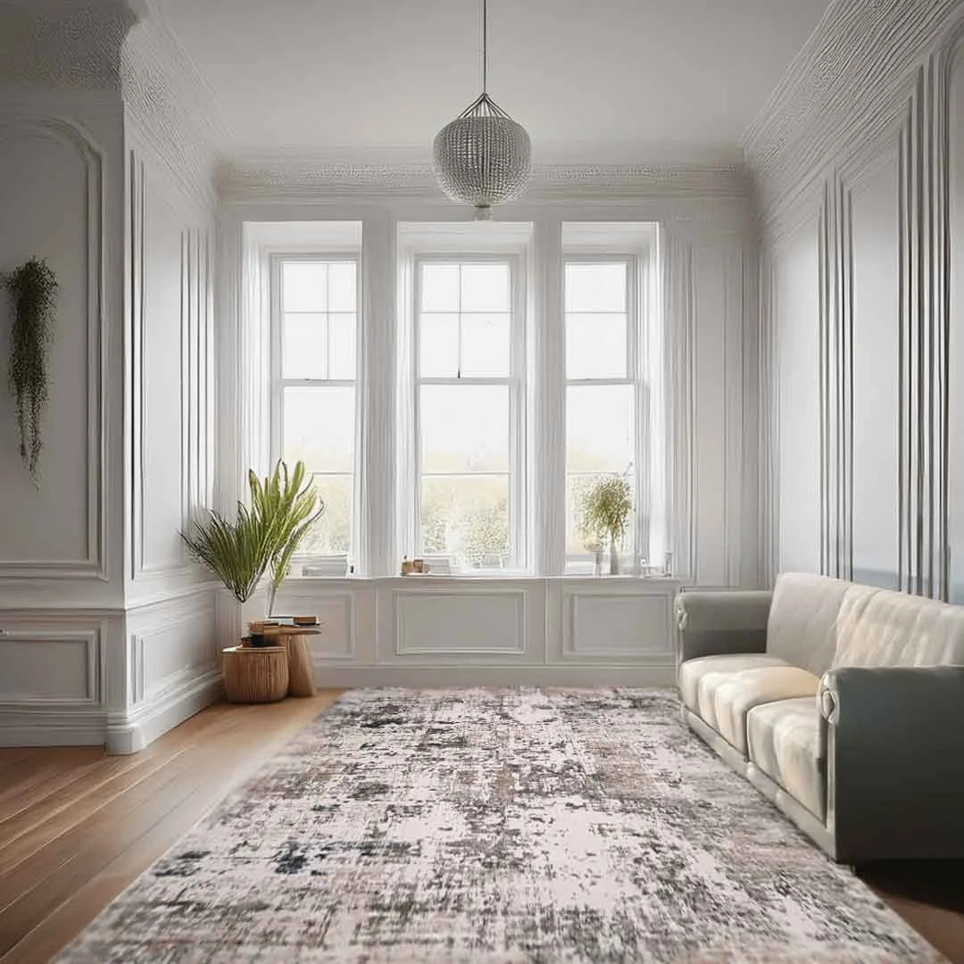 Lorenz Brushstroke Texture Cream Rug