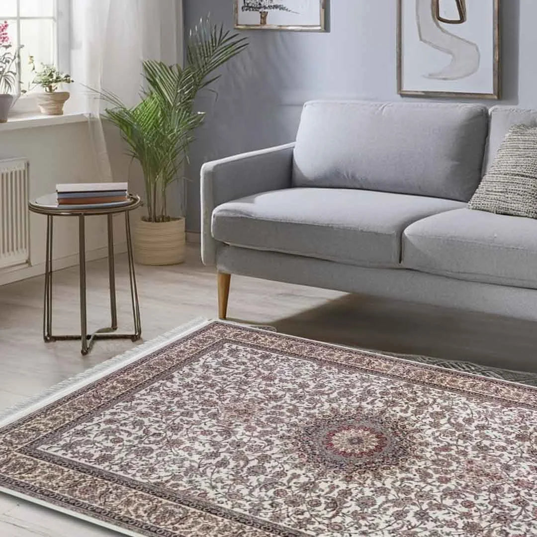 Minyatur Persian Rosette Cream Rug