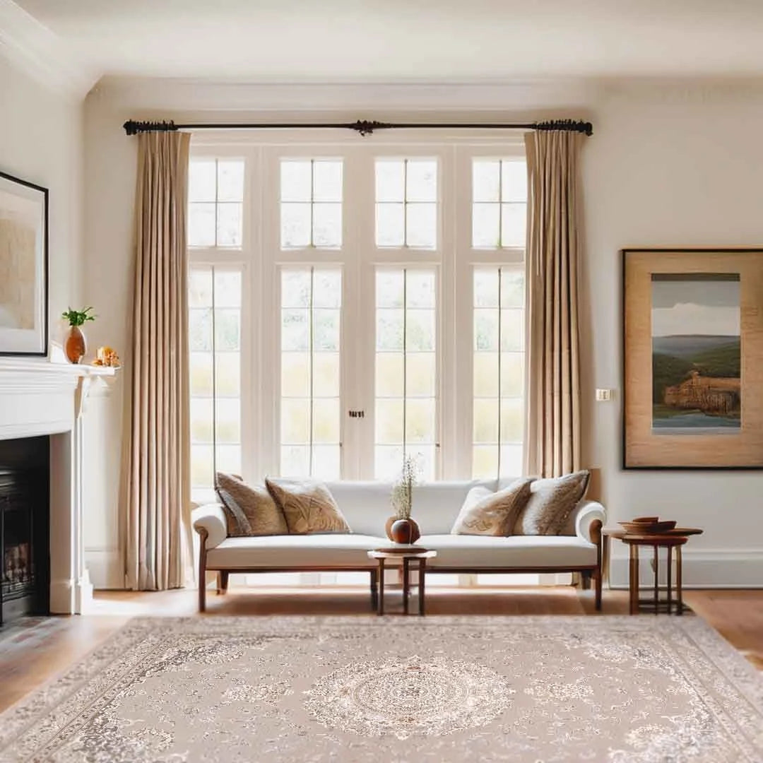 Sapphire Heritage Roundel Taupe Floral Rug