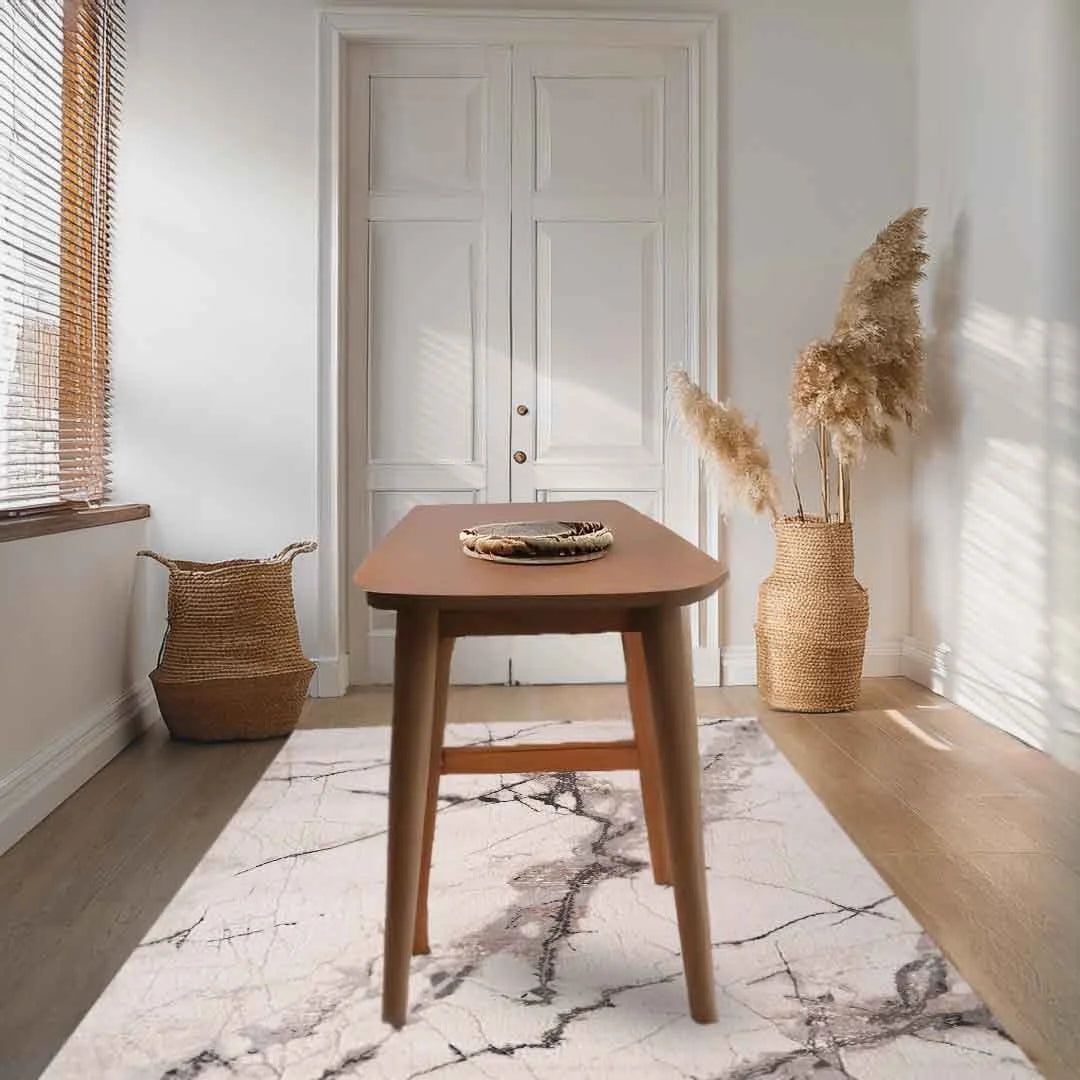 Lorenz Porcelain Marble Effect White Rug