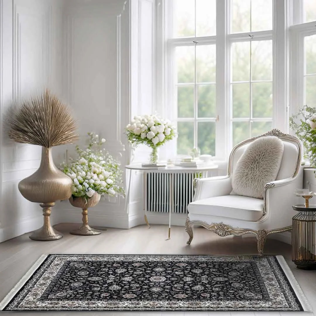 Minyatur Classic Persian Navy Traditional Rug