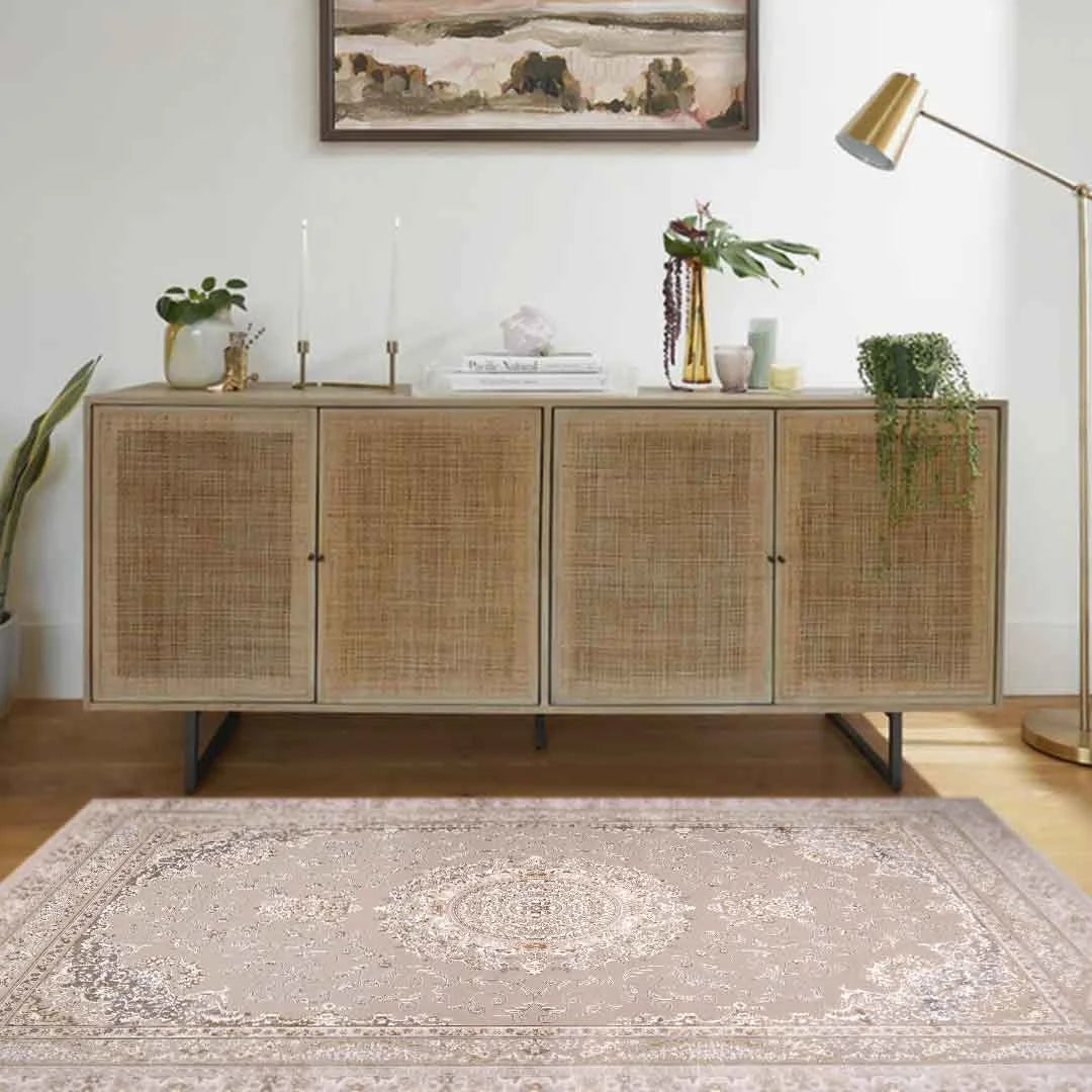 Sapphire Heritage Roundel Taupe Floral Rug