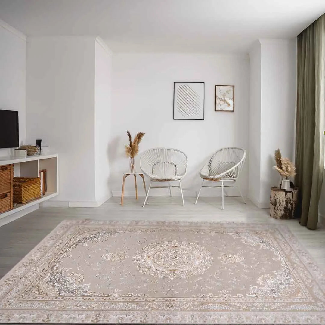 Sapphire Heritage Roundel Taupe Floral Rug