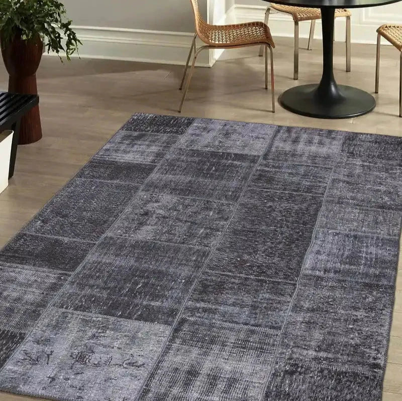 Grey Patchwork Rug - Aladdinrugs
