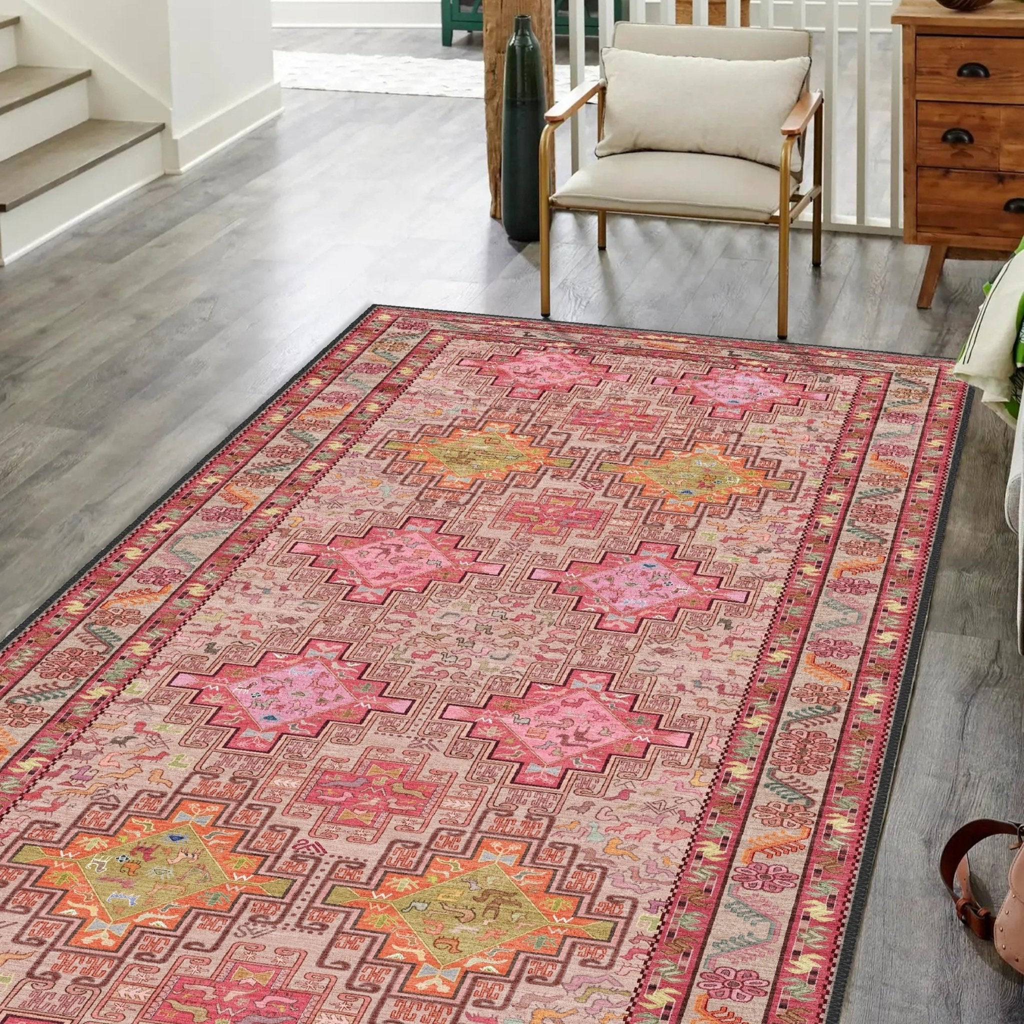 Pink Tribal Rug - Aladdinrugs