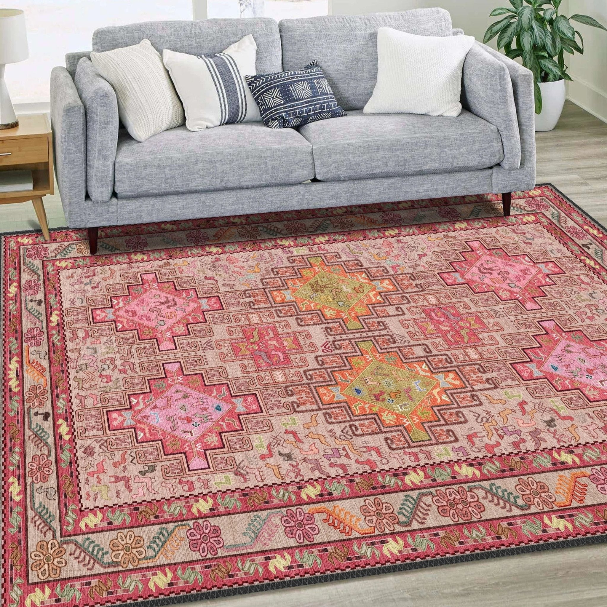 Pink Tribal Rug - Aladdinrugs