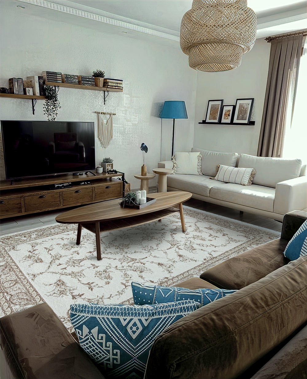 Grace Persian Floral Area Rug - B1104 - Aladdinrugs