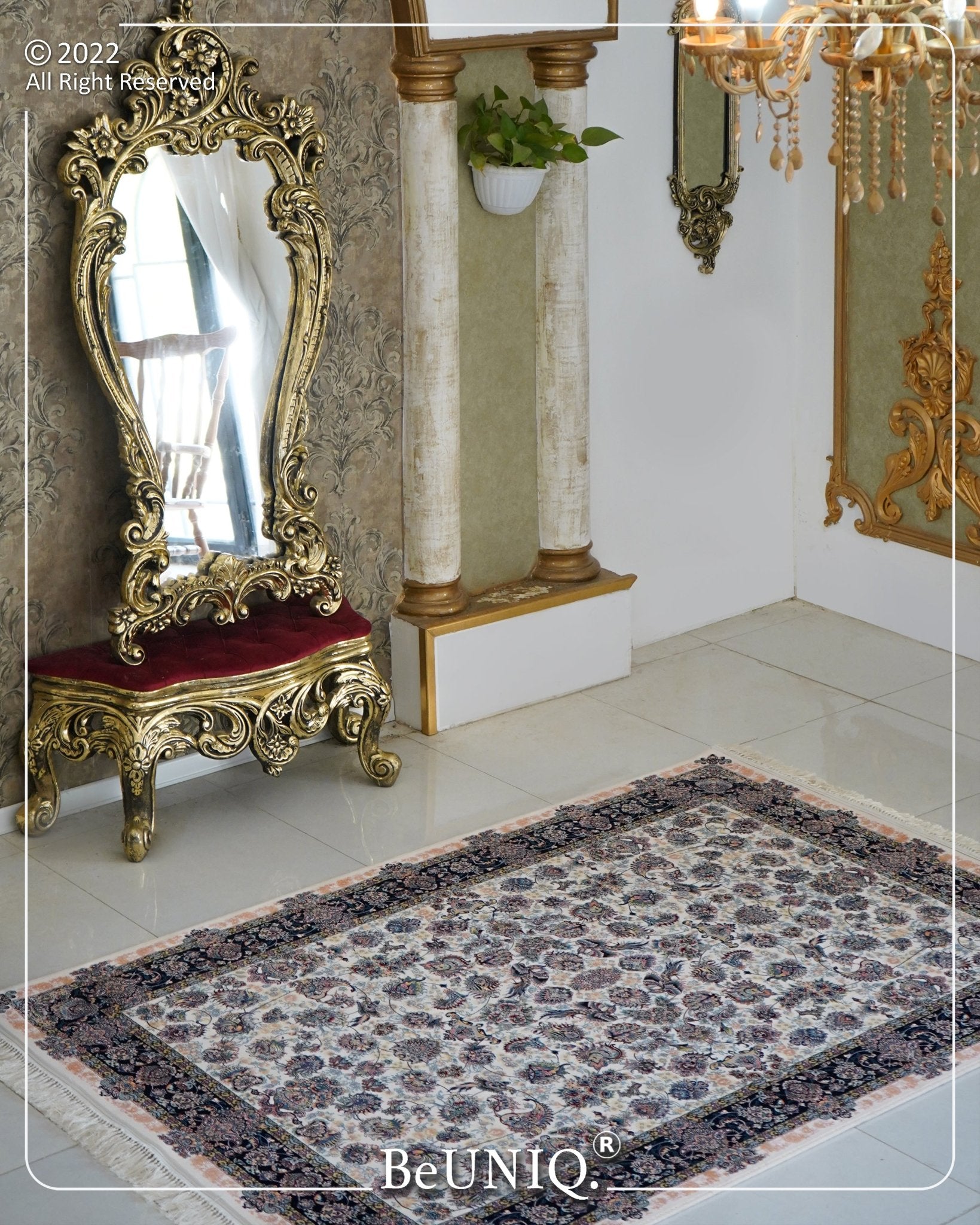 Miniature Persian Tufted Area Rug B1127 - Aladdinrugs