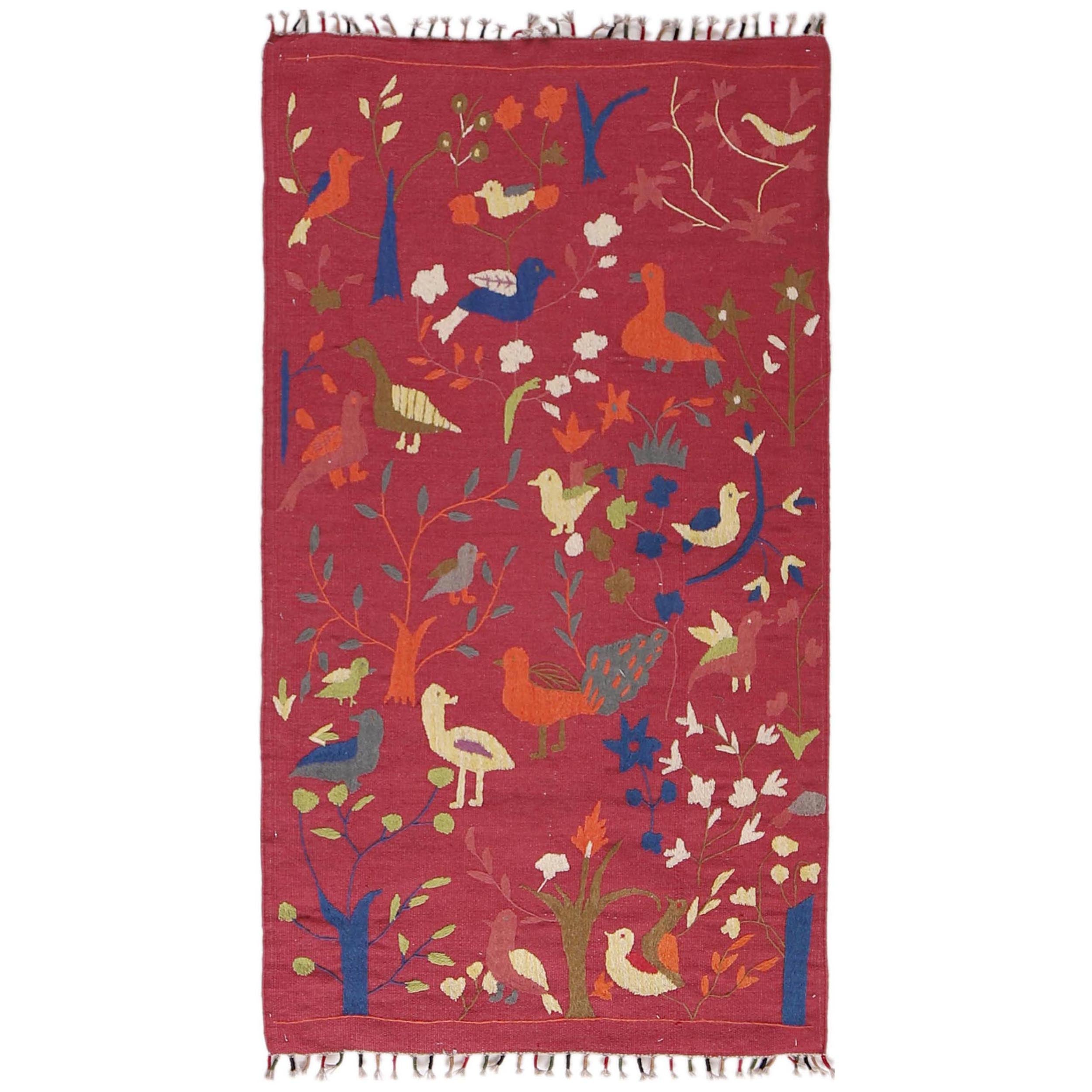 Pakistani Embroidery Kelim 3' 0" x 5' 3" (ft) - No. B32084