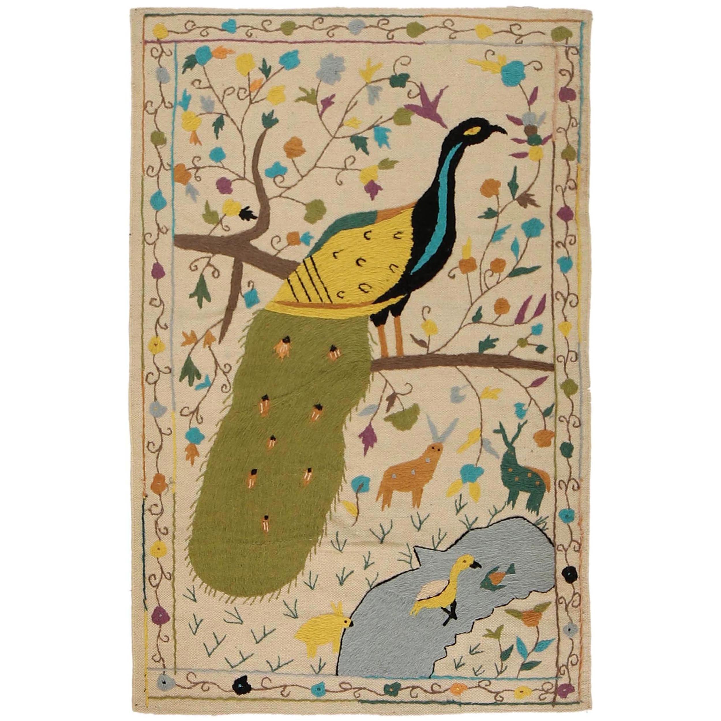 Pakistani Embroidery Kelim 2' 11" x 4' 11" (ft) - No. B34456