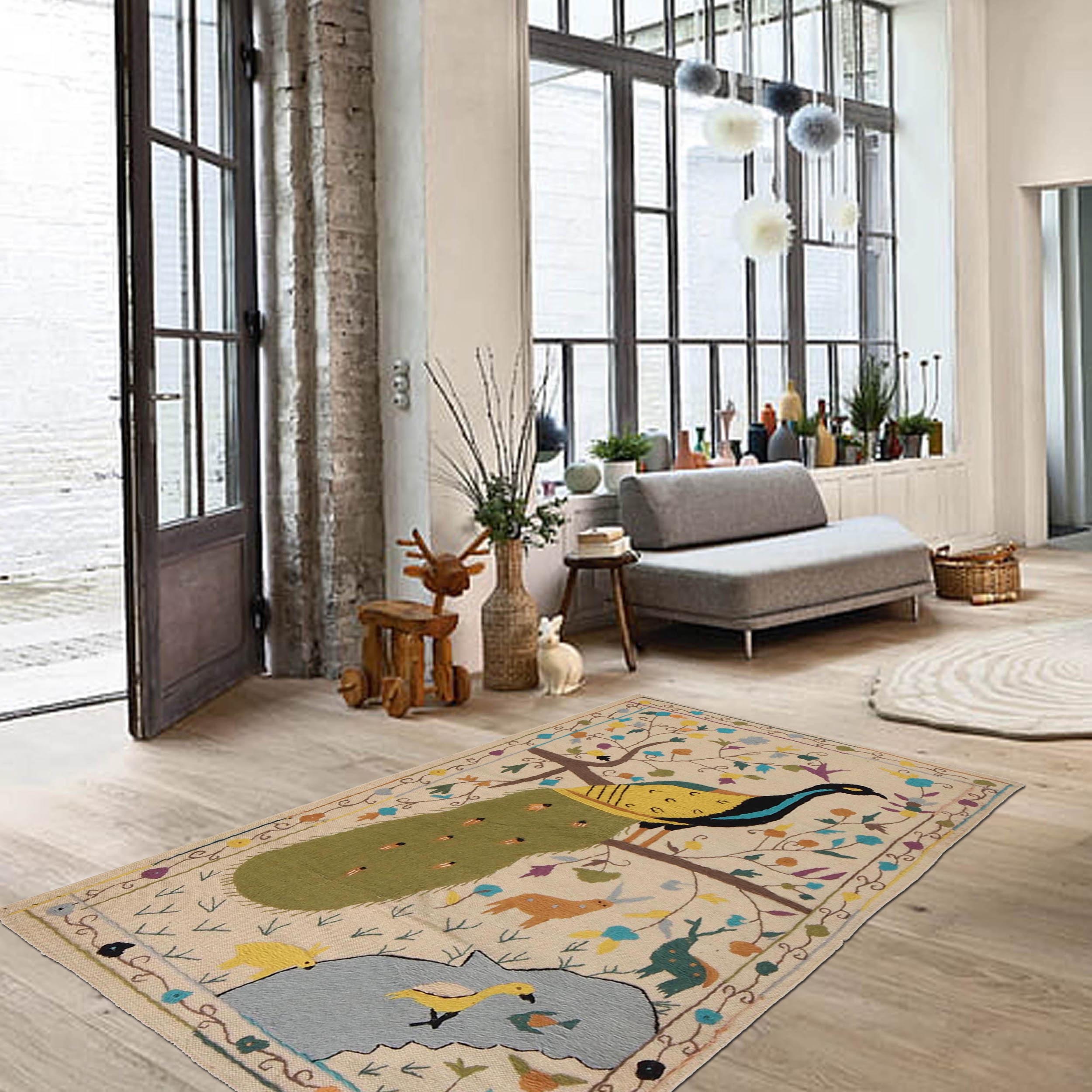 Pakistani Embroidery Kelim 2' 11" x 4' 11" (ft) - No. B34456