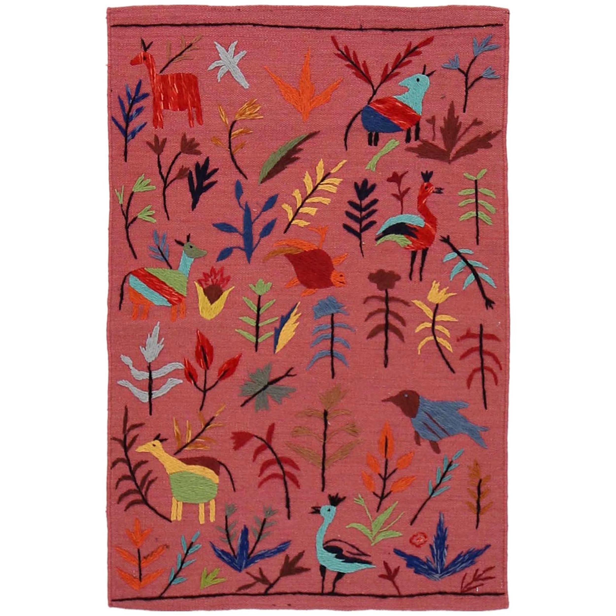 Pakistani Embroidery Kelim 2' 7" x 3' 11" (ft) - No. B34458