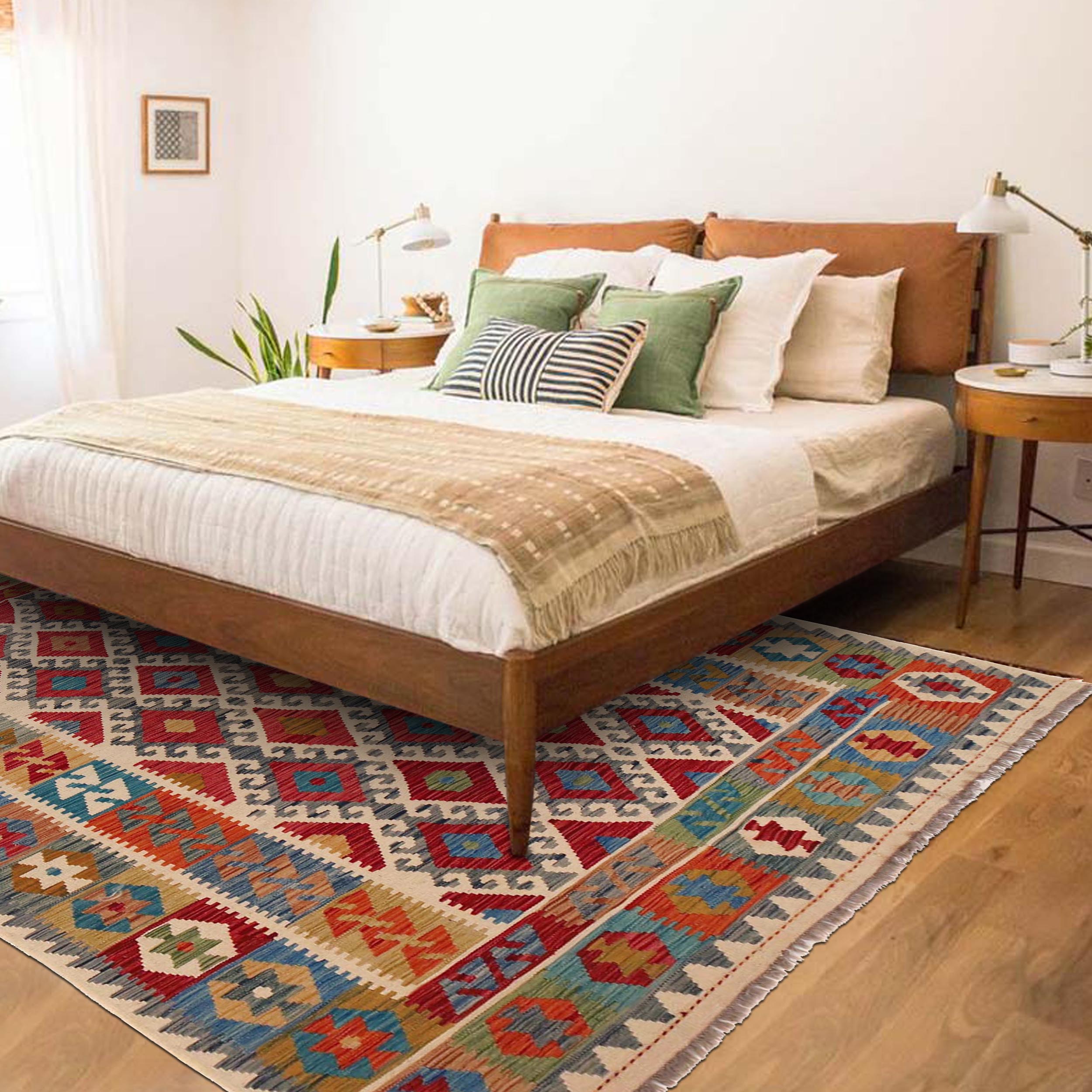 Handmade Vegetable Kelim 6' 0" x 7' 10" (ft) - No. B35923