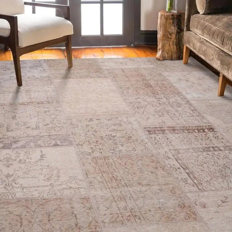Beige Patchwork Rug - Aladdinrugs