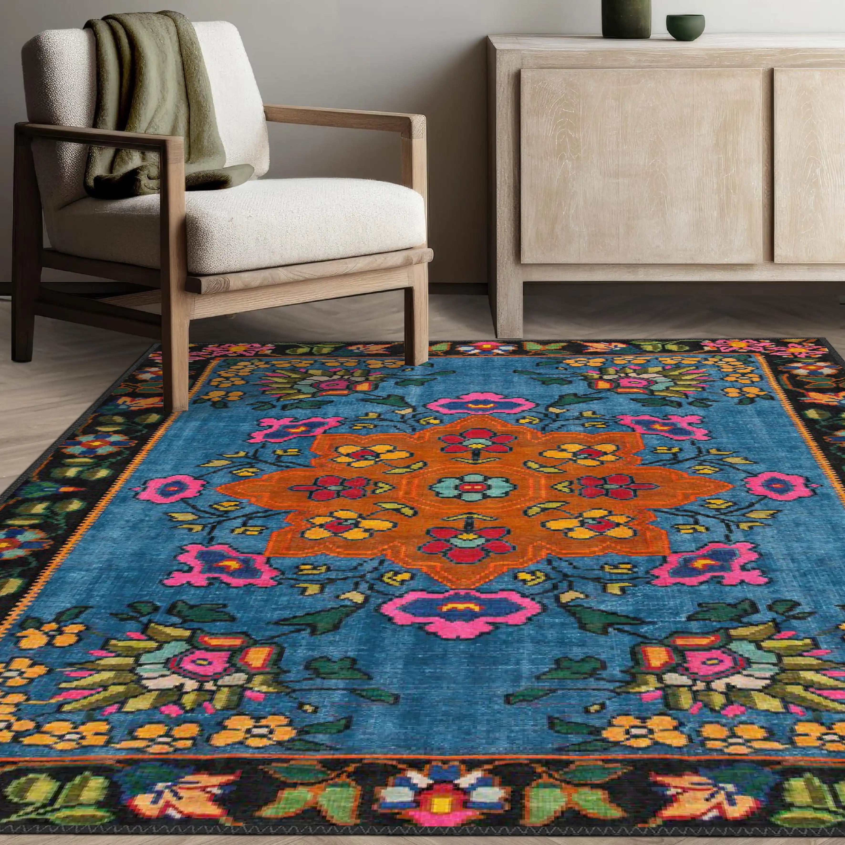 Blue Karabagh Rug - Aladdinrugs