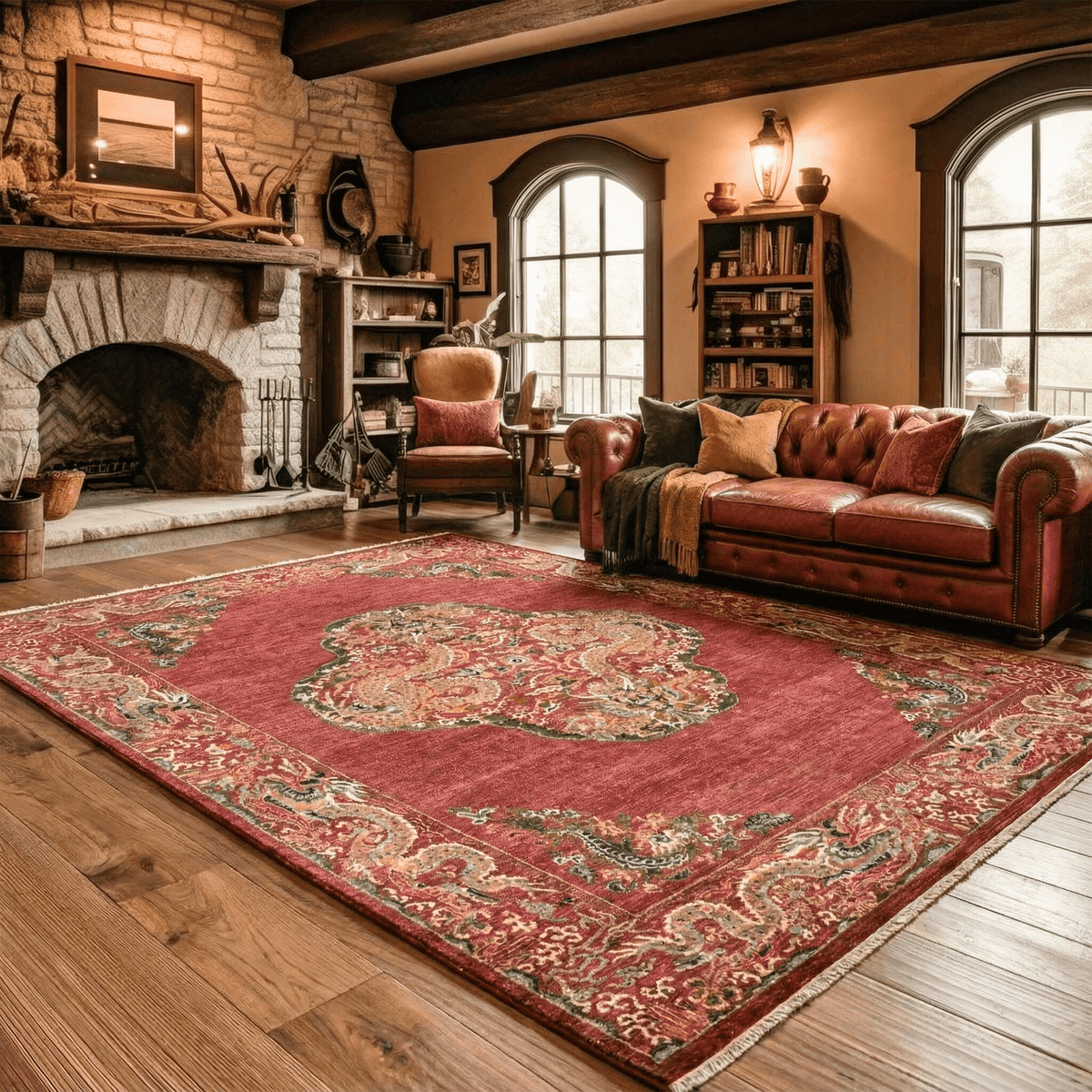 Bordeaux Palace Hand-Knotted Rug 244 × 305 cm
