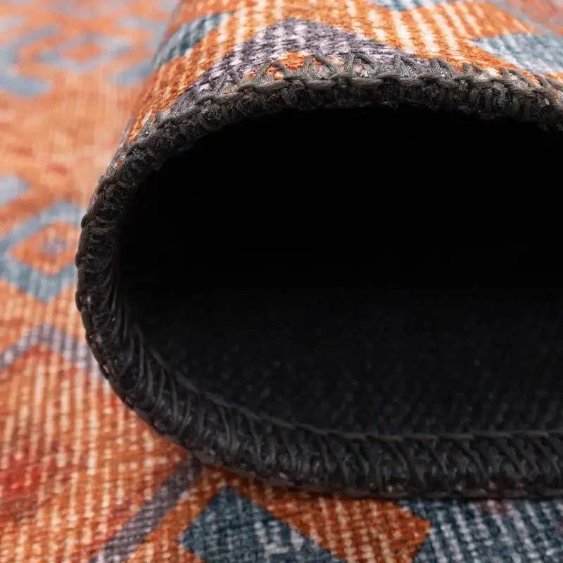 Orange & Blue Rug - Aladdinrugs