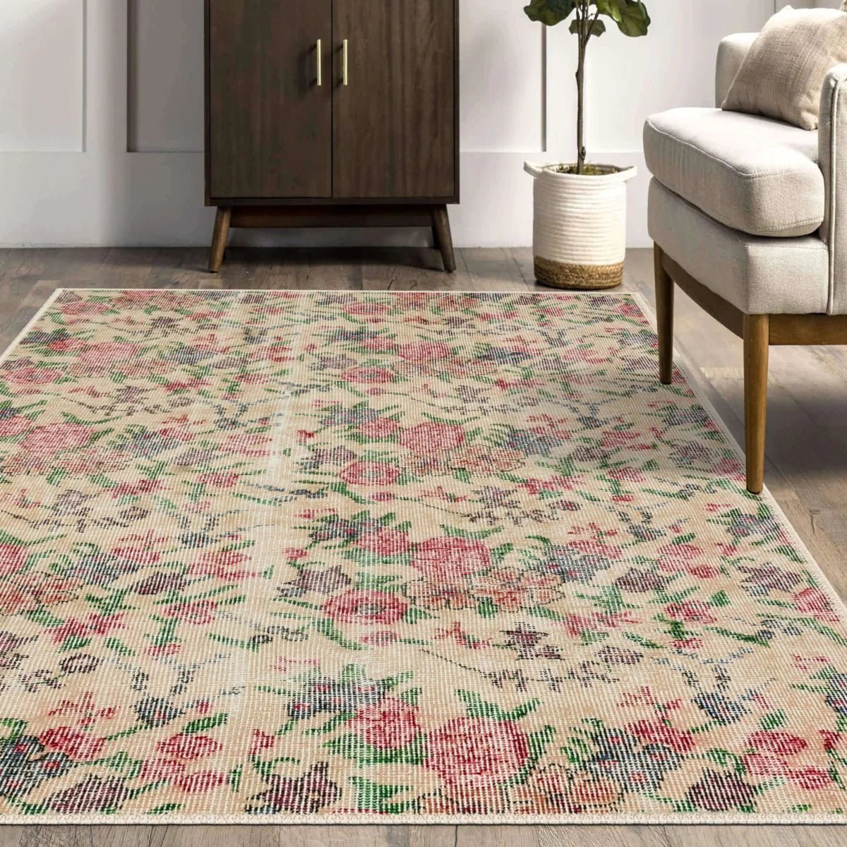 Cream Oushak Runner - Aladdinrugs