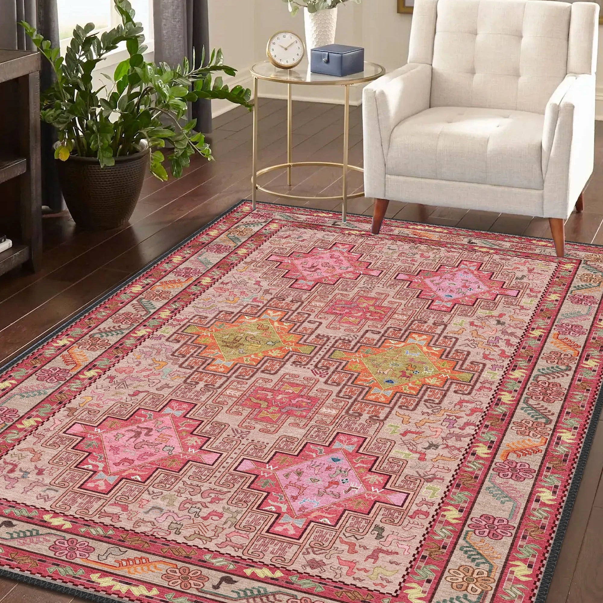 Pink Tribal Rug - Aladdinrugs