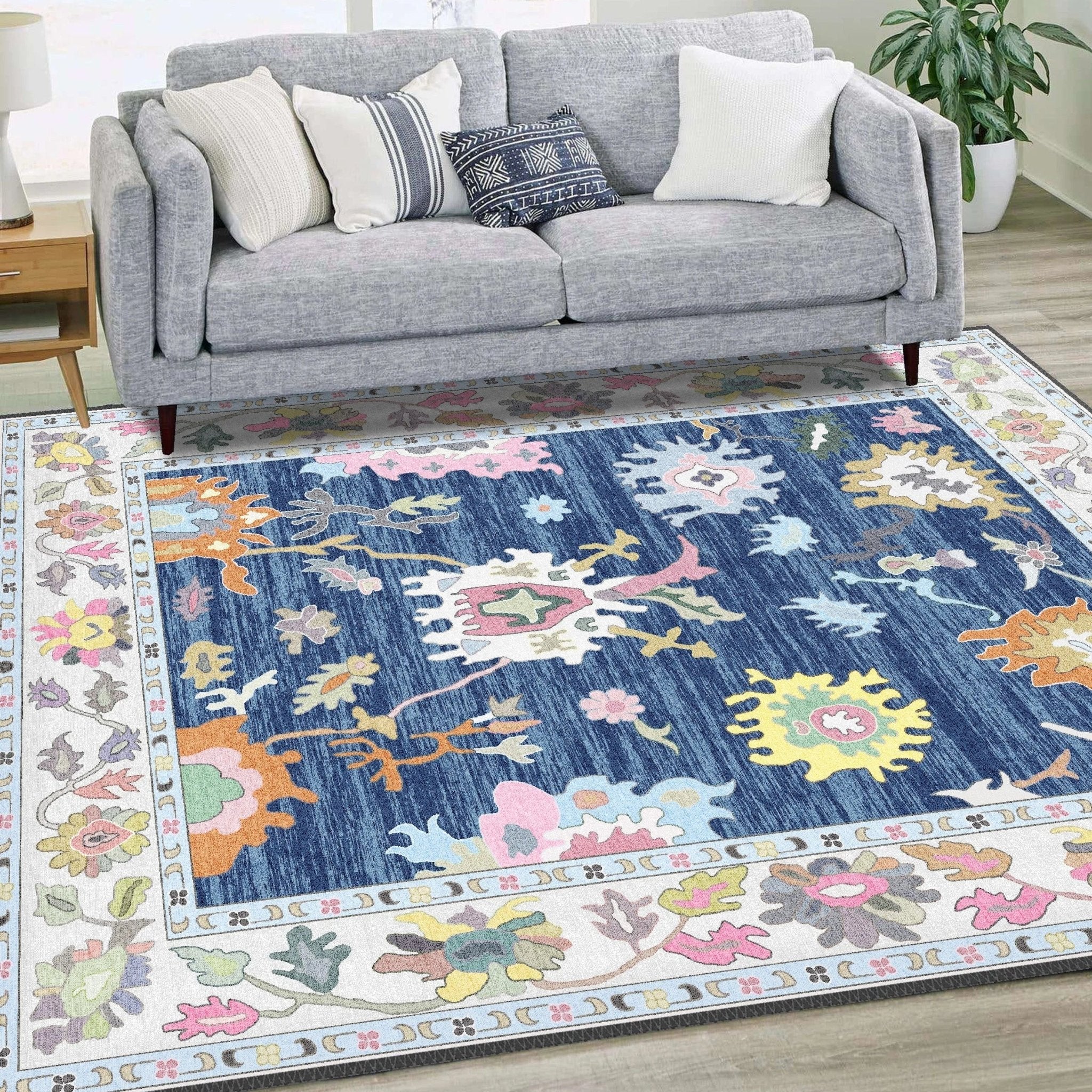 Navy Oushak Rug - Aladdinrugs