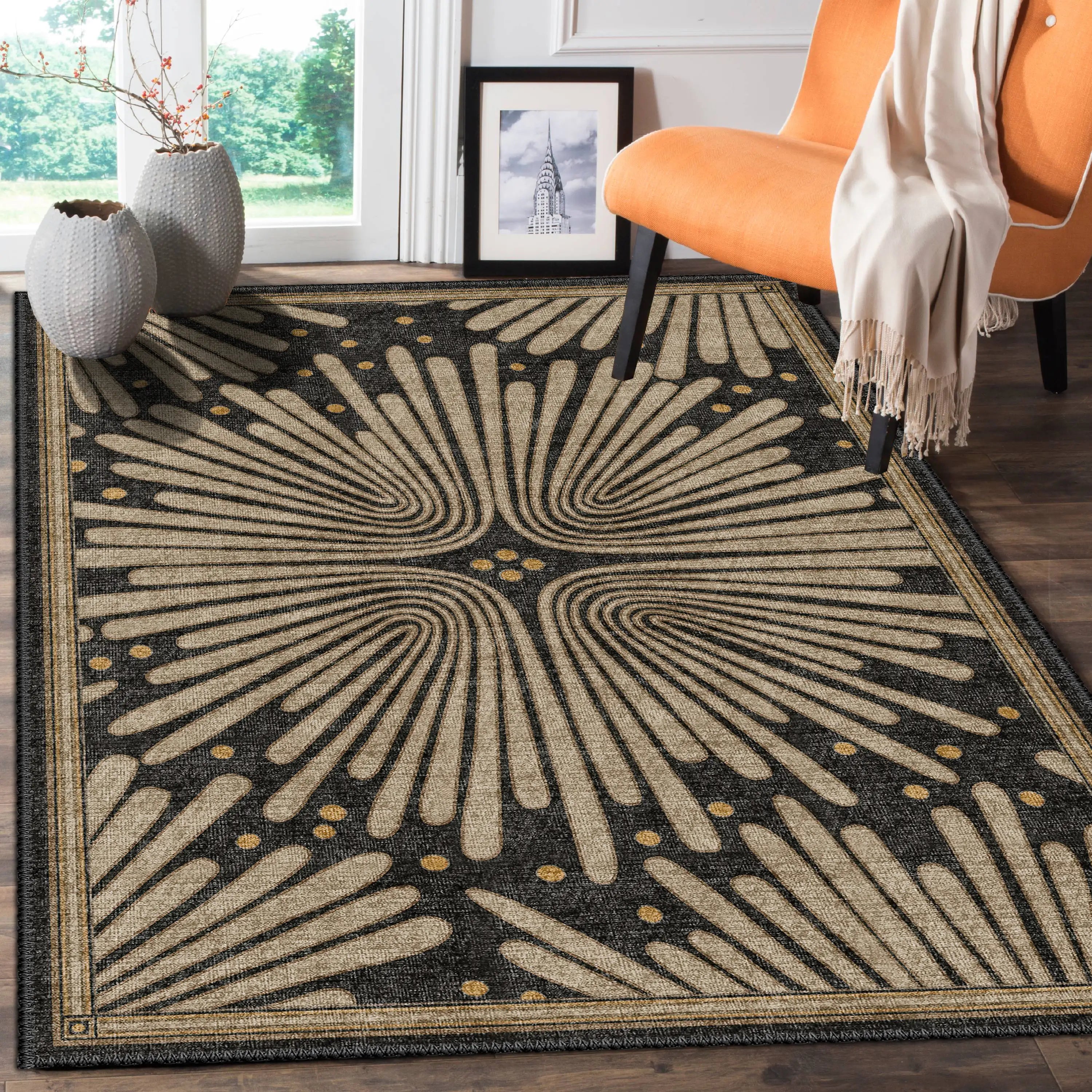 Retro Charcoal Rug - Aladdinrugs