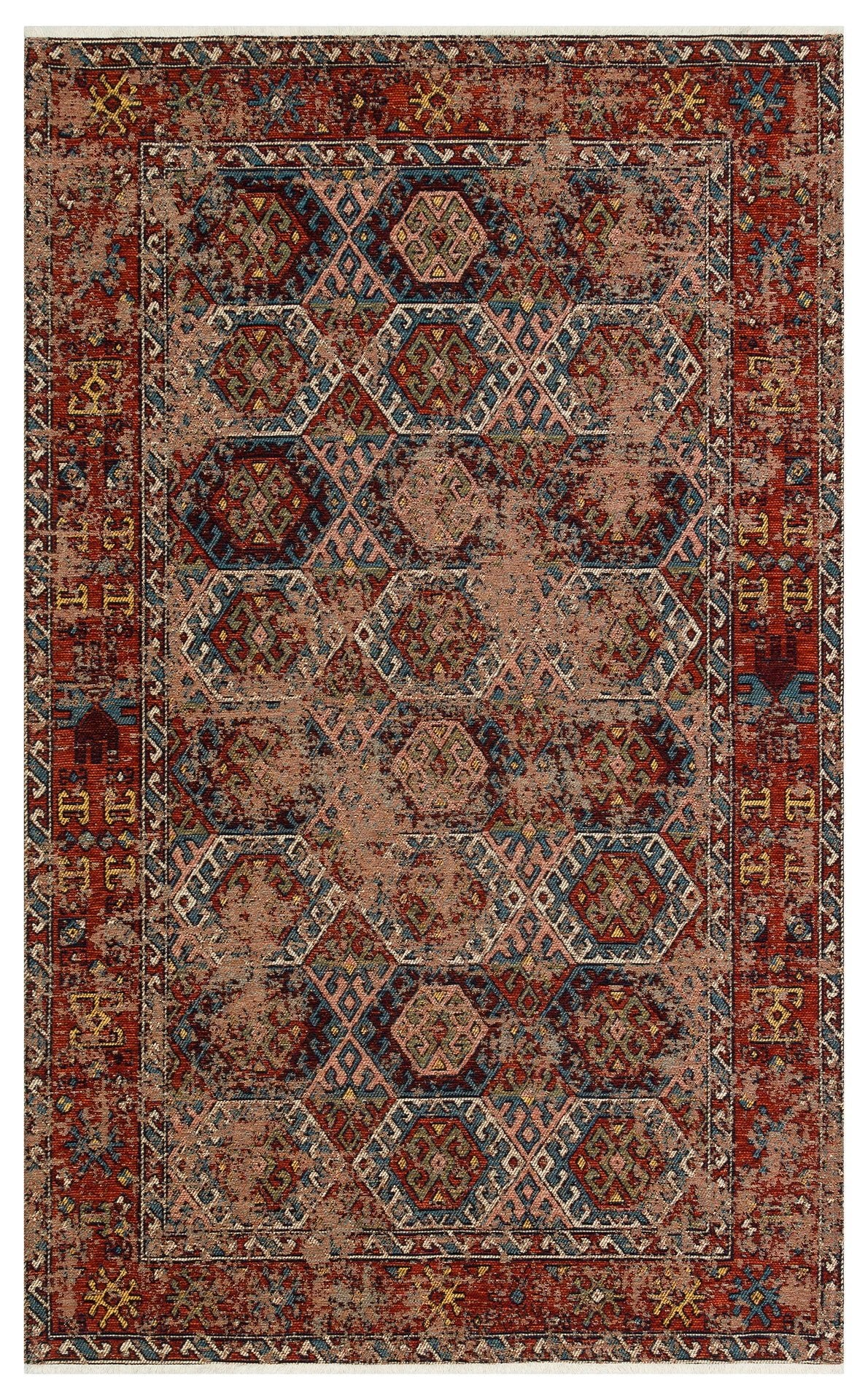 Copper Lattice Persian Rug Premium Quality Geometric Area Rug for Home