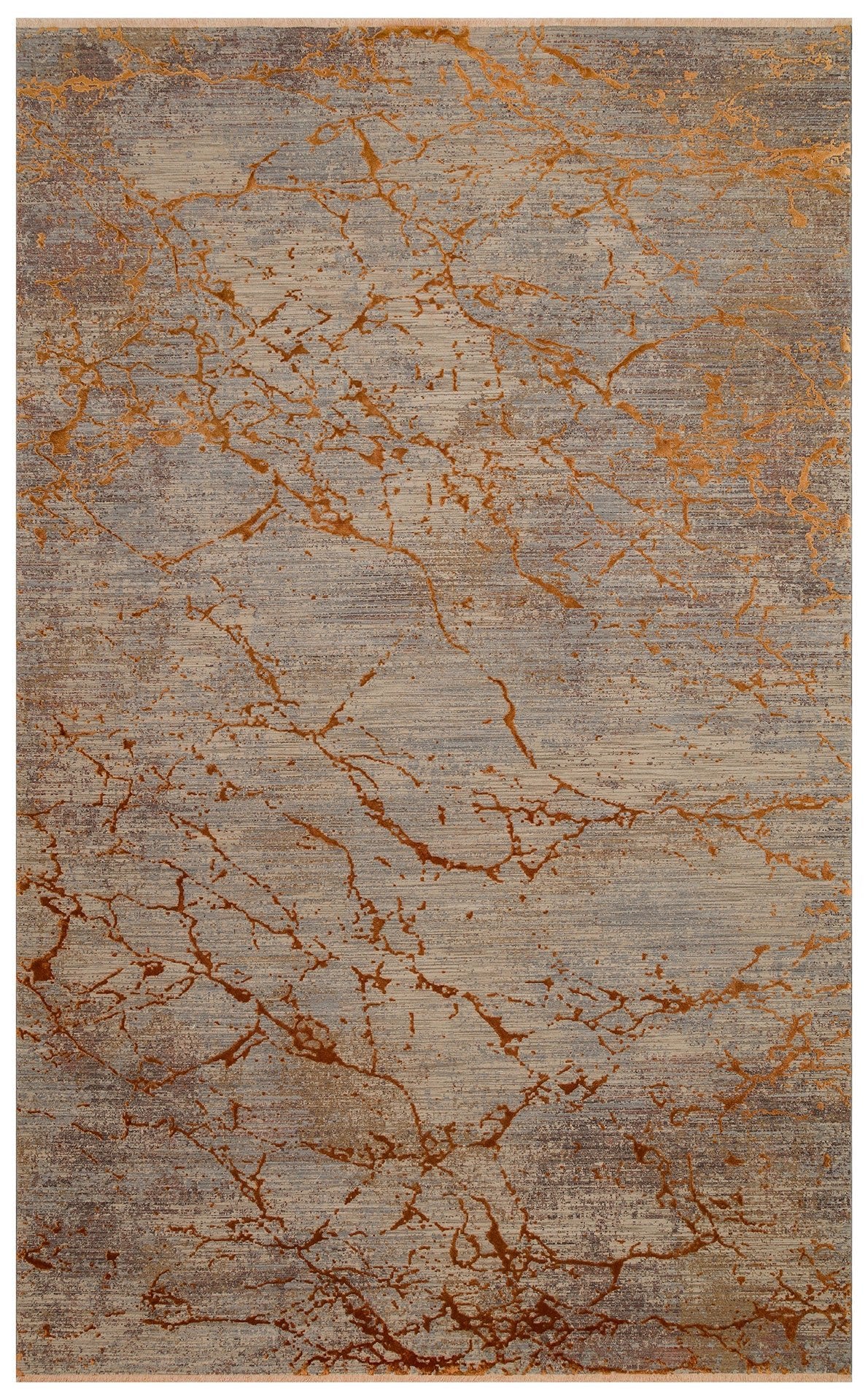 Modern Abstract Rug Grey and Copper | Copper Vein Horizon Rug