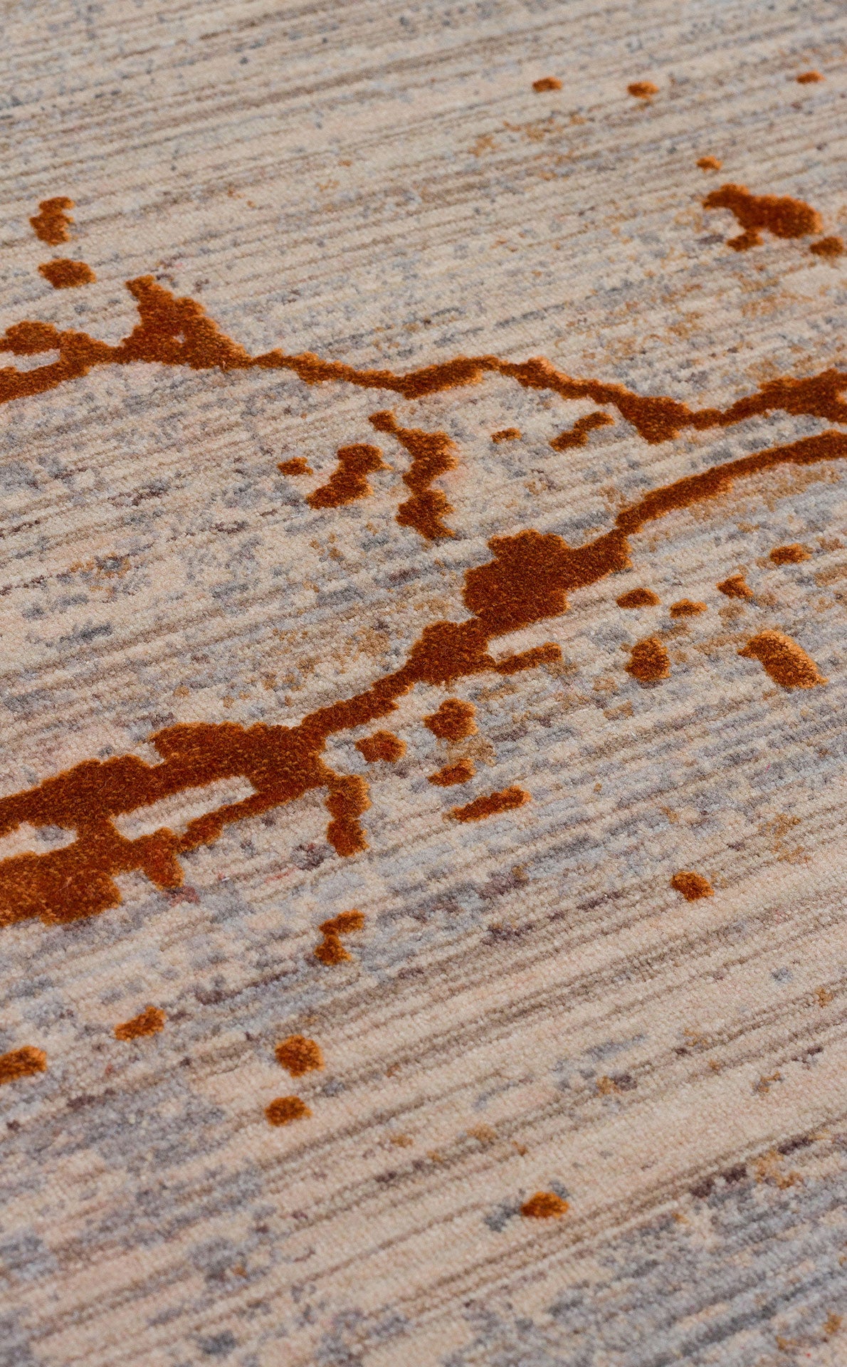 Modern Abstract Rug Grey and Copper | Copper Vein Horizon Rug
