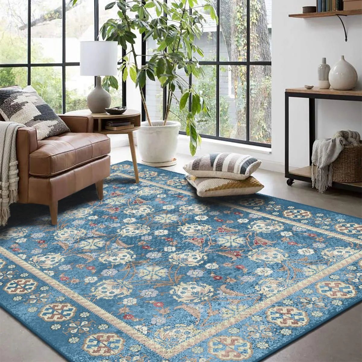 Blue Oushak Rug - Aladdinrugs
