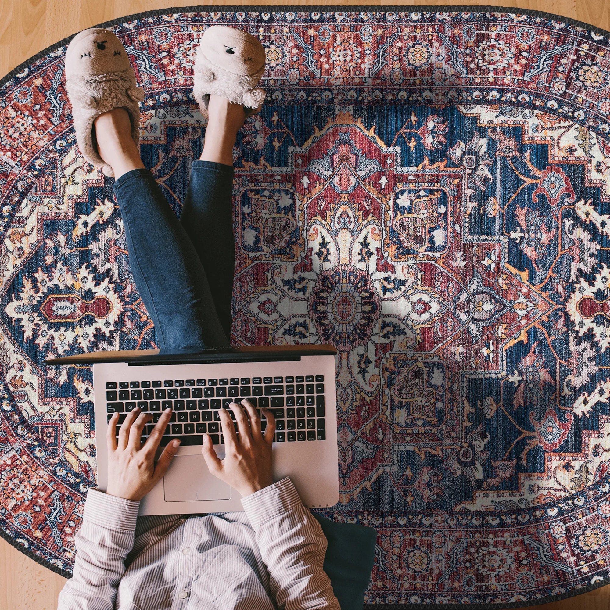 Navy Blue Persian Rug - Aladdinrugs