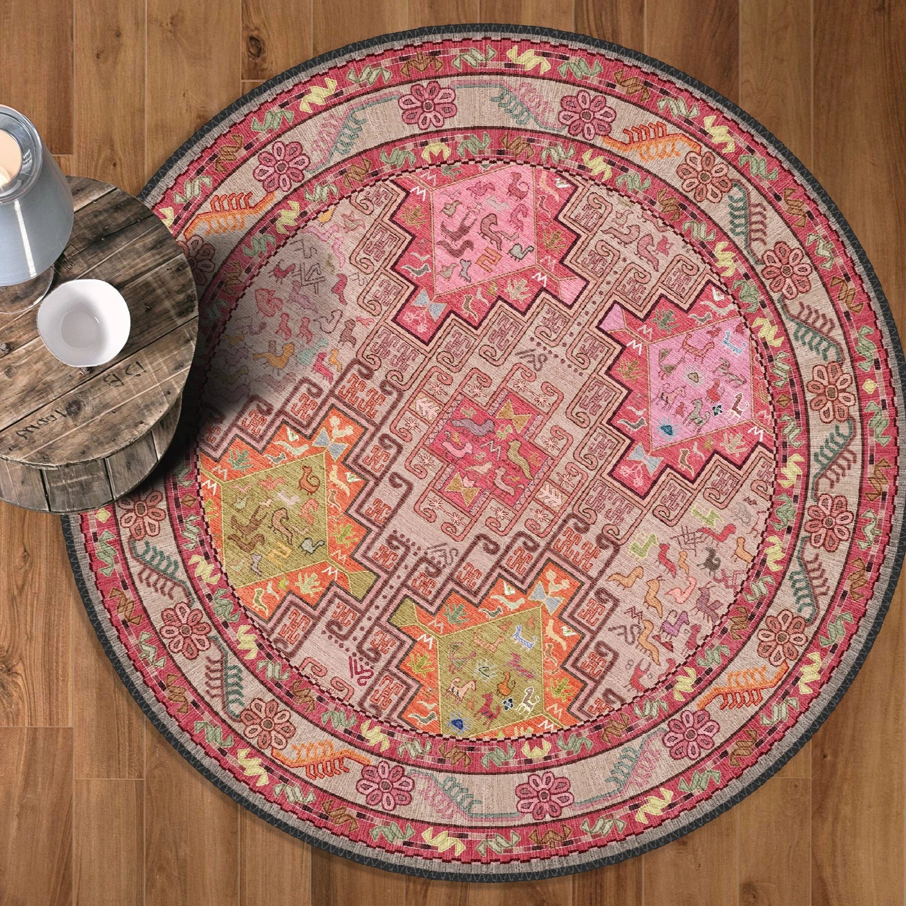 Pink Tribal Rug - Aladdinrugs