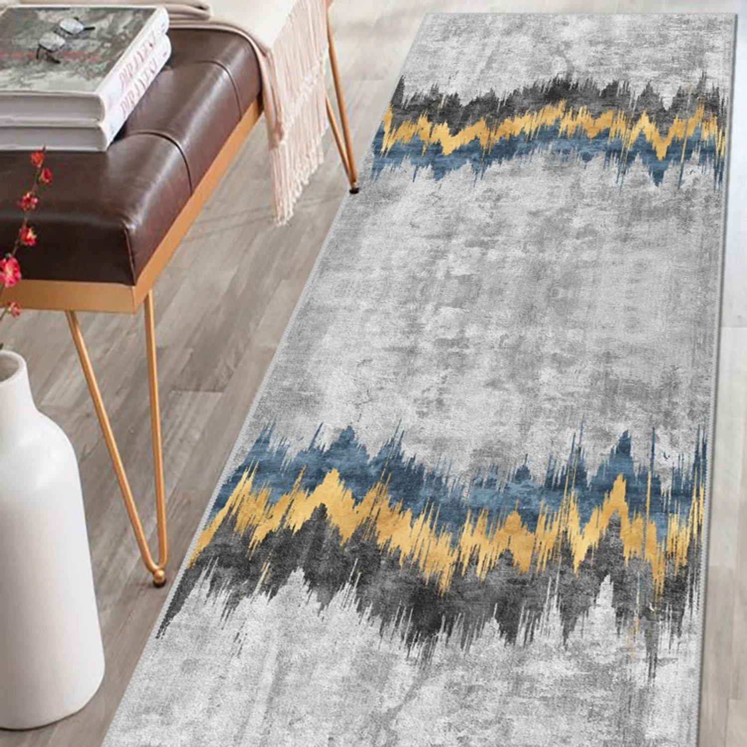 Modern Gray Runner - Aladdinrugs