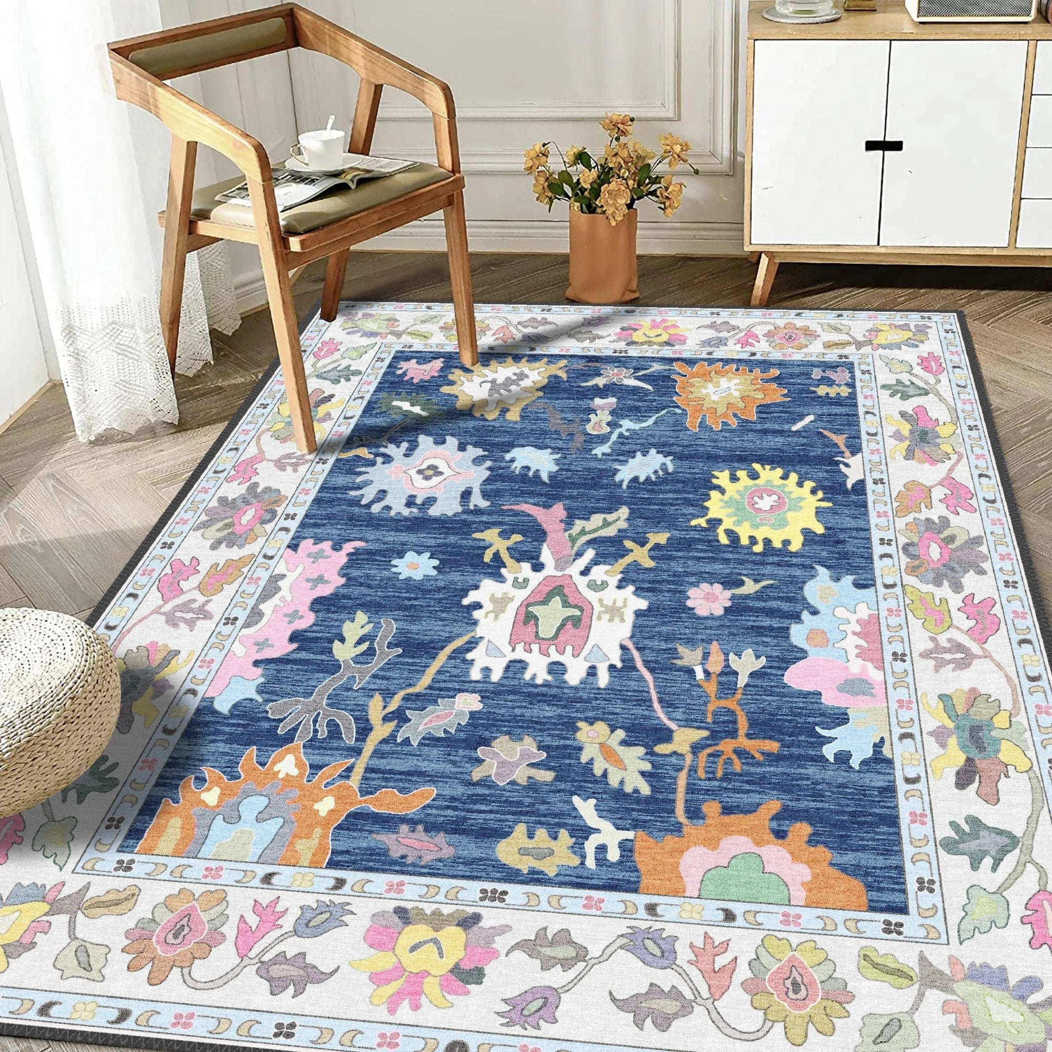 Navy Oushak Rug - Aladdinrugs