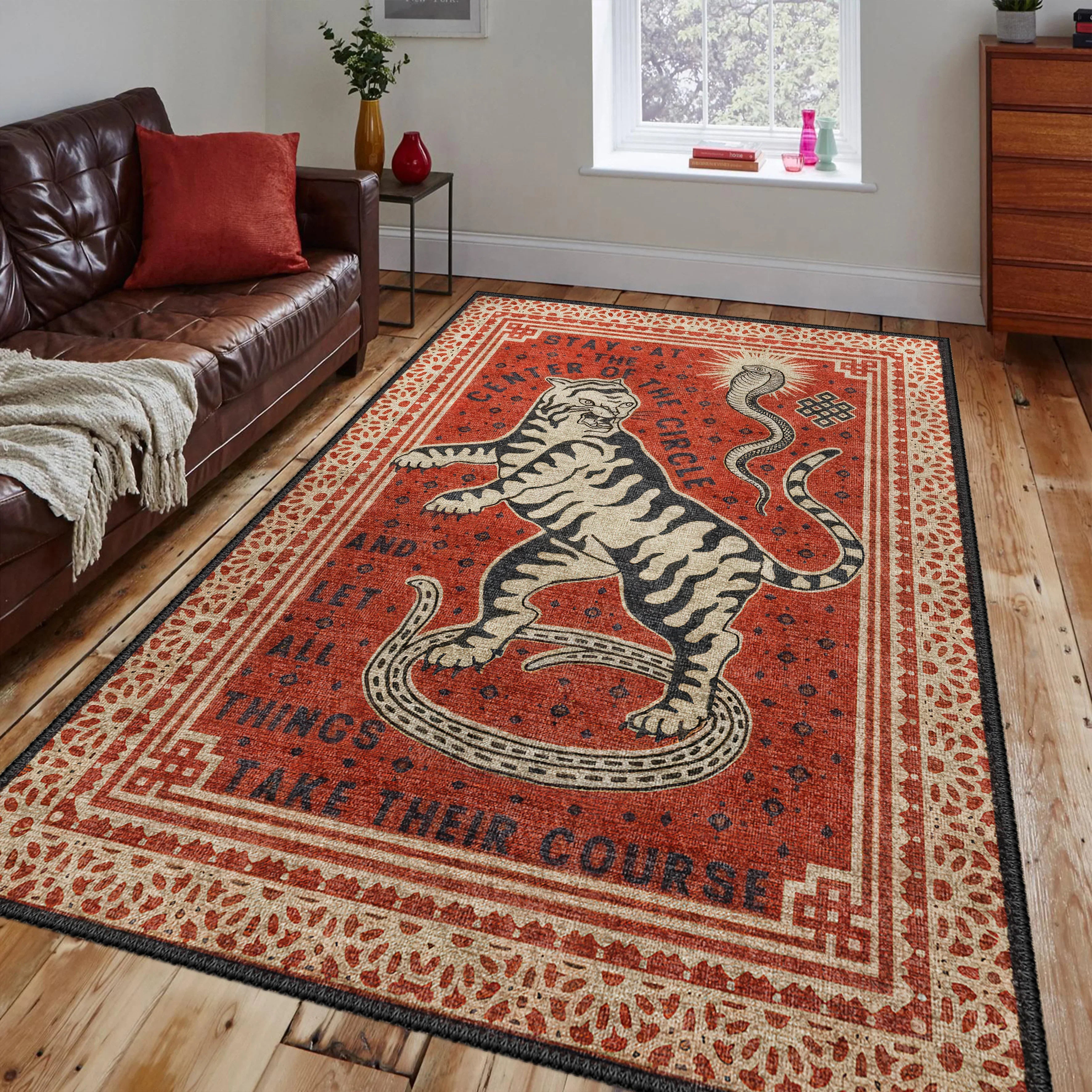 Retro Tiger Rug - Aladdinrugs