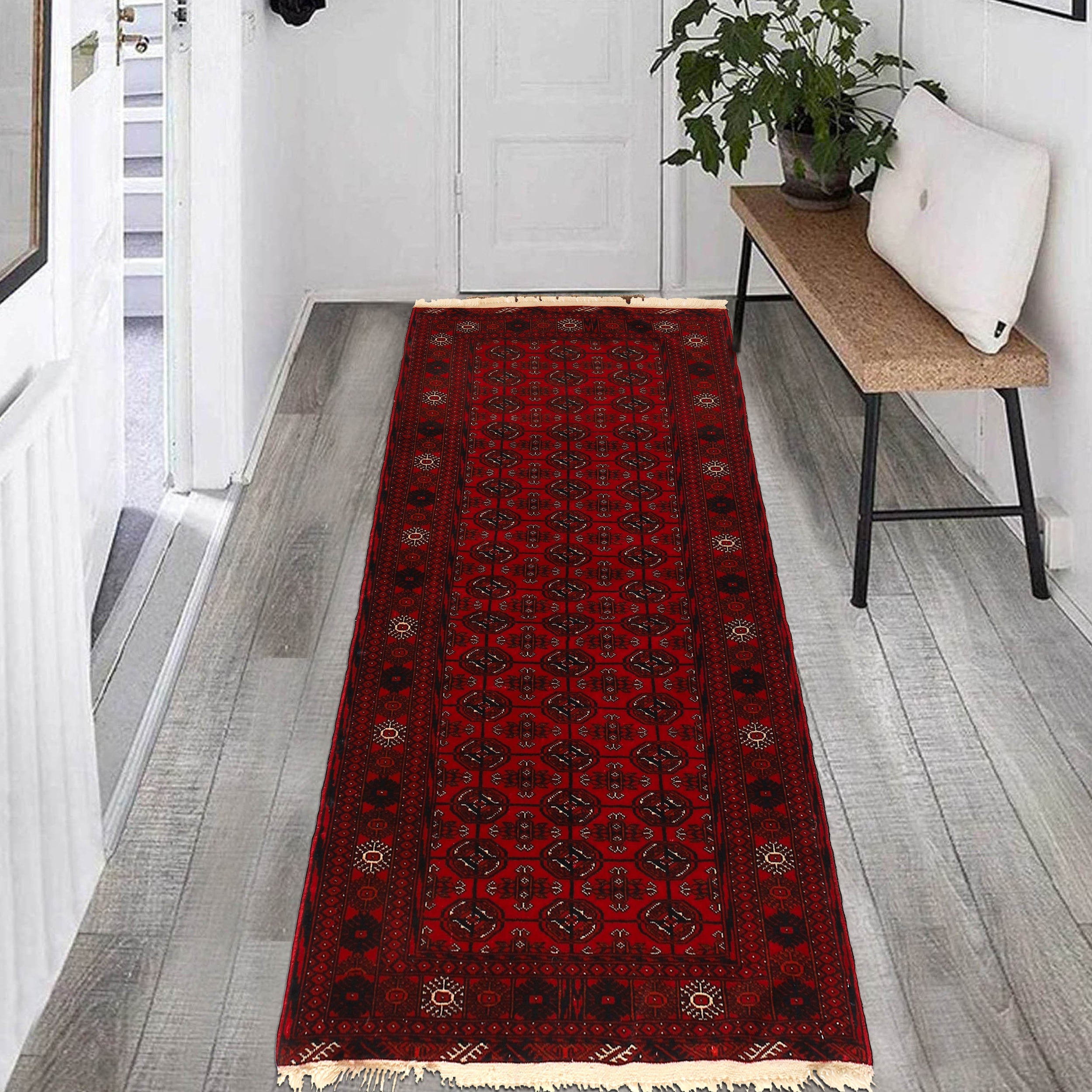 Handmade Bokhara Runner Wool Area Rug 83x166cm (ID G22928)