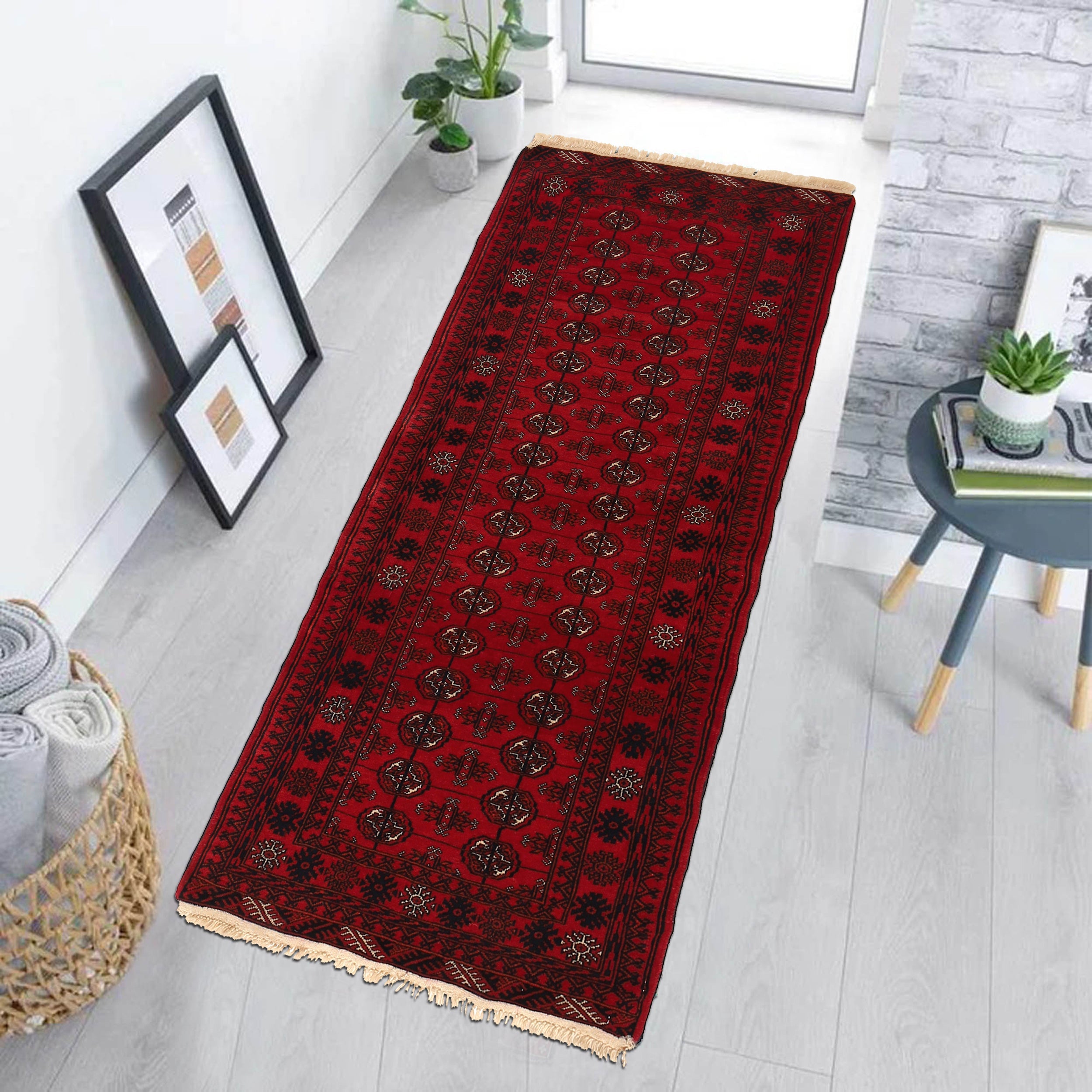 Premium Handmade Bokhara Wool Runner Rug 79 x 191cm (ID G22933)