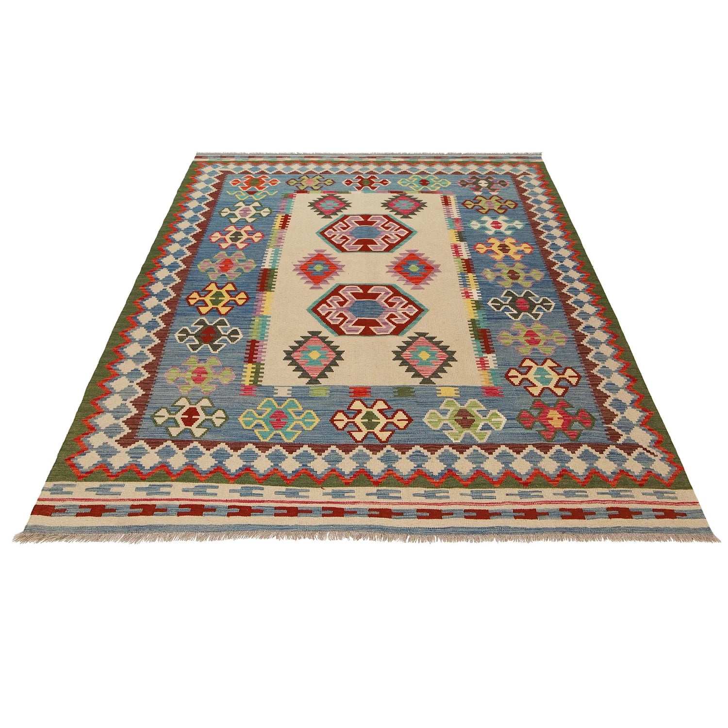 Handmade Natural Wool Kilim Rug 180 × 240 cm – No. G31562